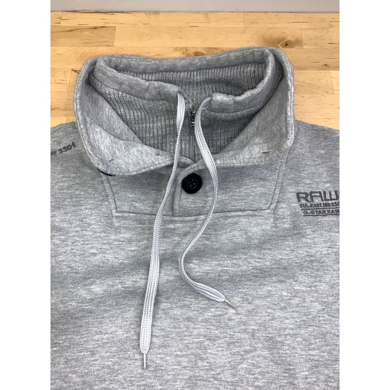 Vintage G Star Raw 3301 Mock Neck Sweatshirt Men XL Gray Pullover Size US XL / EU 56 / 4 - 3 Thumbnail