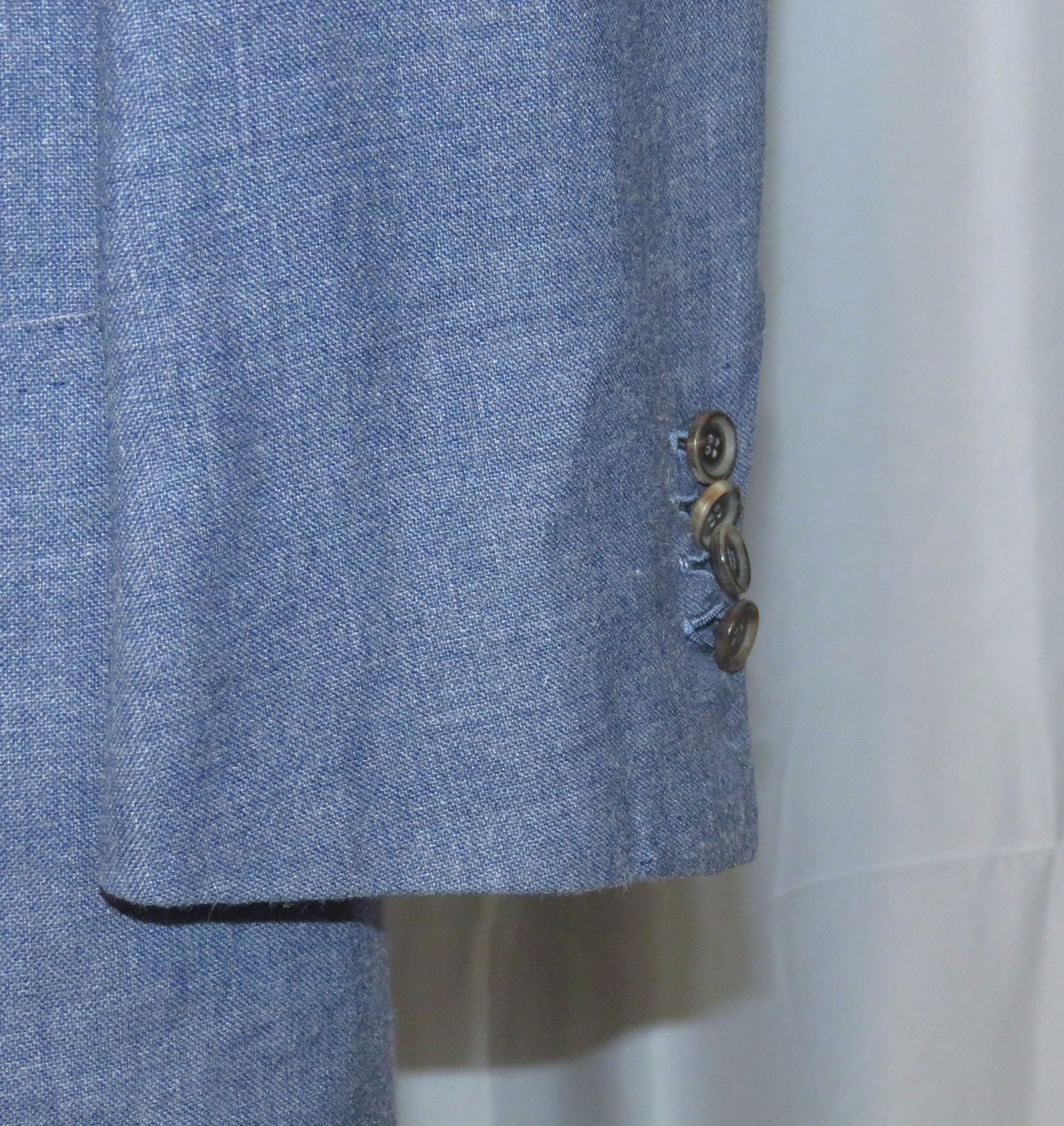 Cesare Attolini Pale Blue Chambray Cashmere Linen Three Button Blazer 48R Size 48R - 8 Thumbnail