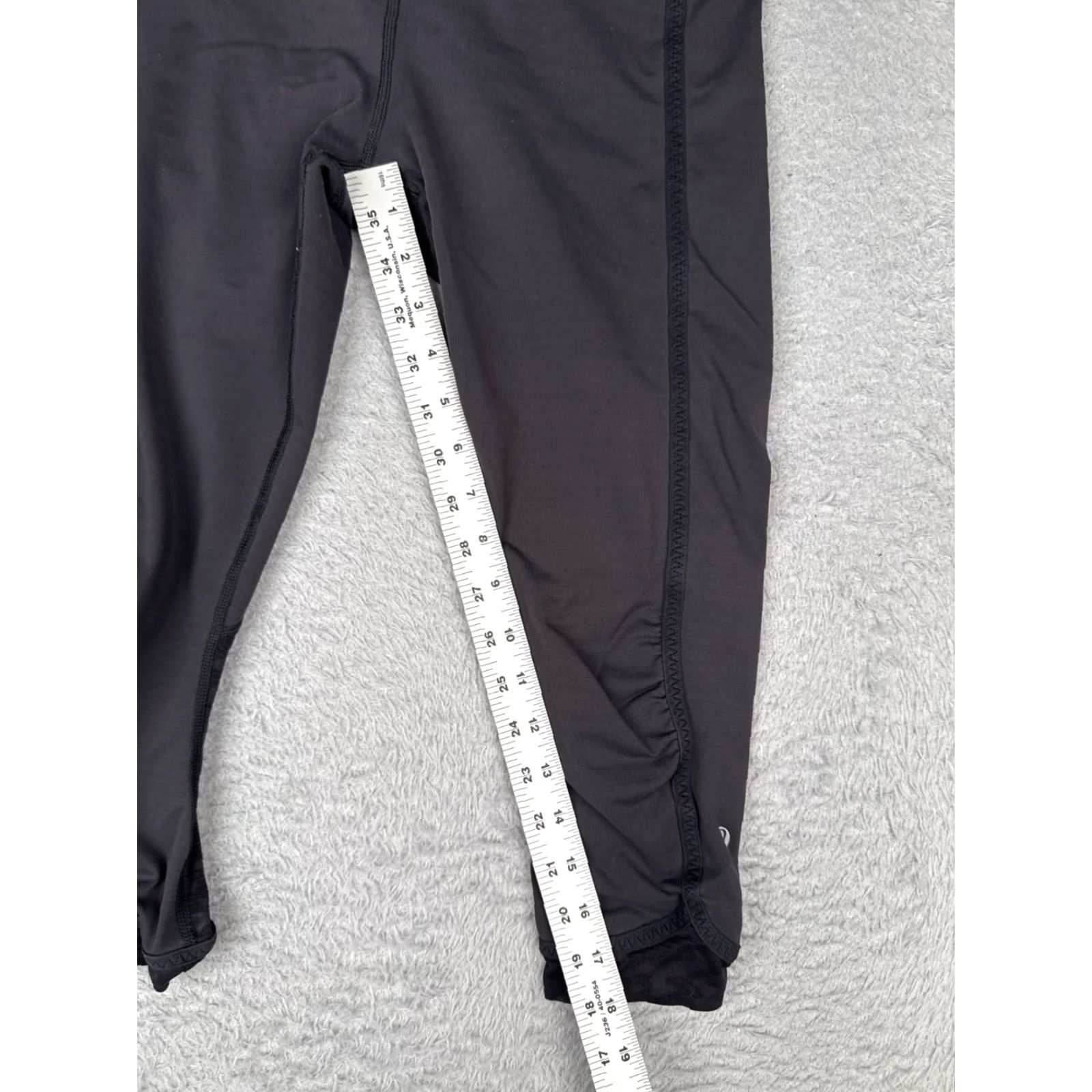 Lululemon Pants Womens 6 Black Camo Cropped Straight Leg Pockets Yoga Activewear Read Me