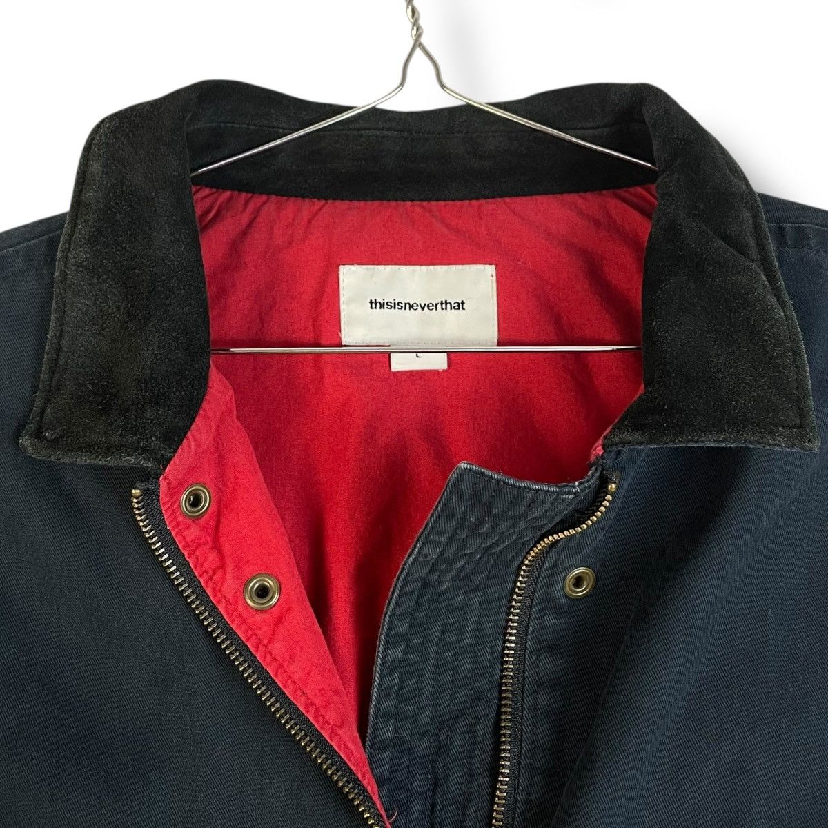 thisisneverthat THISISNEVERTHAT LEATHER COLLAR OVERSIZED WORKWEAR JACKET Size US L / EU 52-54 / 3 - 16 Thumbnail