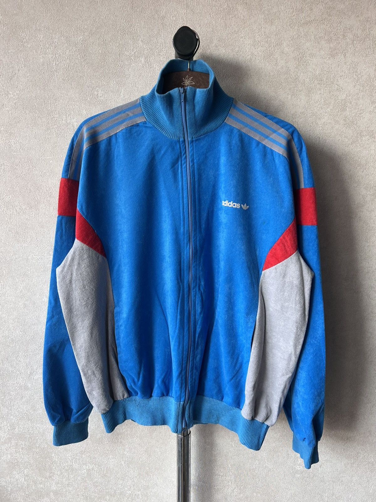 Adidas 80s Adidas Vertex Velour Zip Up Jacket Made in France Size US M / EU 48-50 / 2 - 4 Thumbnail