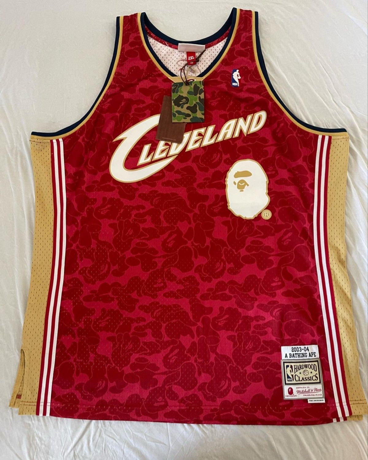 Bape Bape x Mitchell & Ness Cleveland Cavaliers Jersey | Grailed