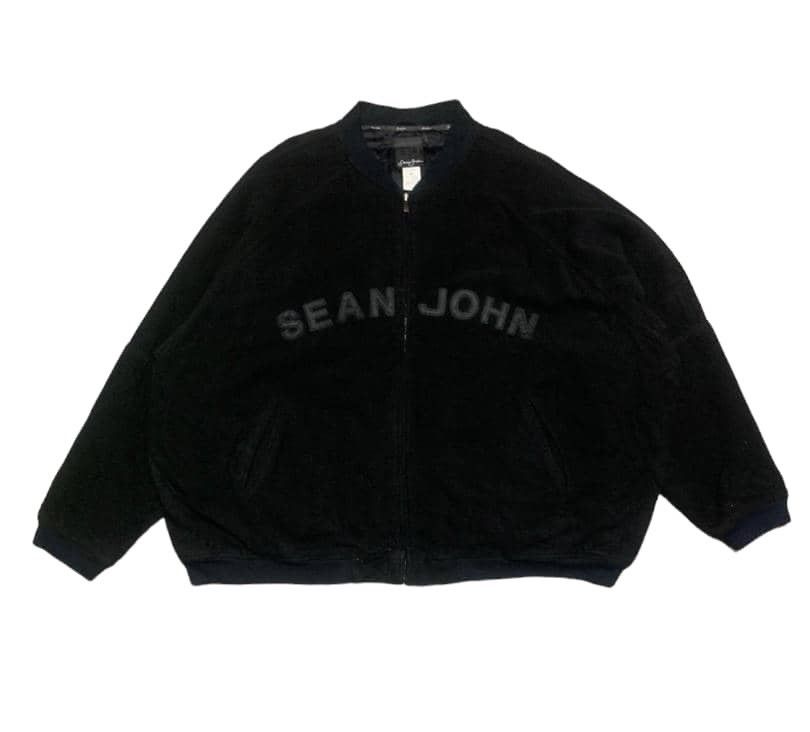 image of Vintage Wool Varsity Jacket By Sean John Over Size 6Xl in Black, Men's