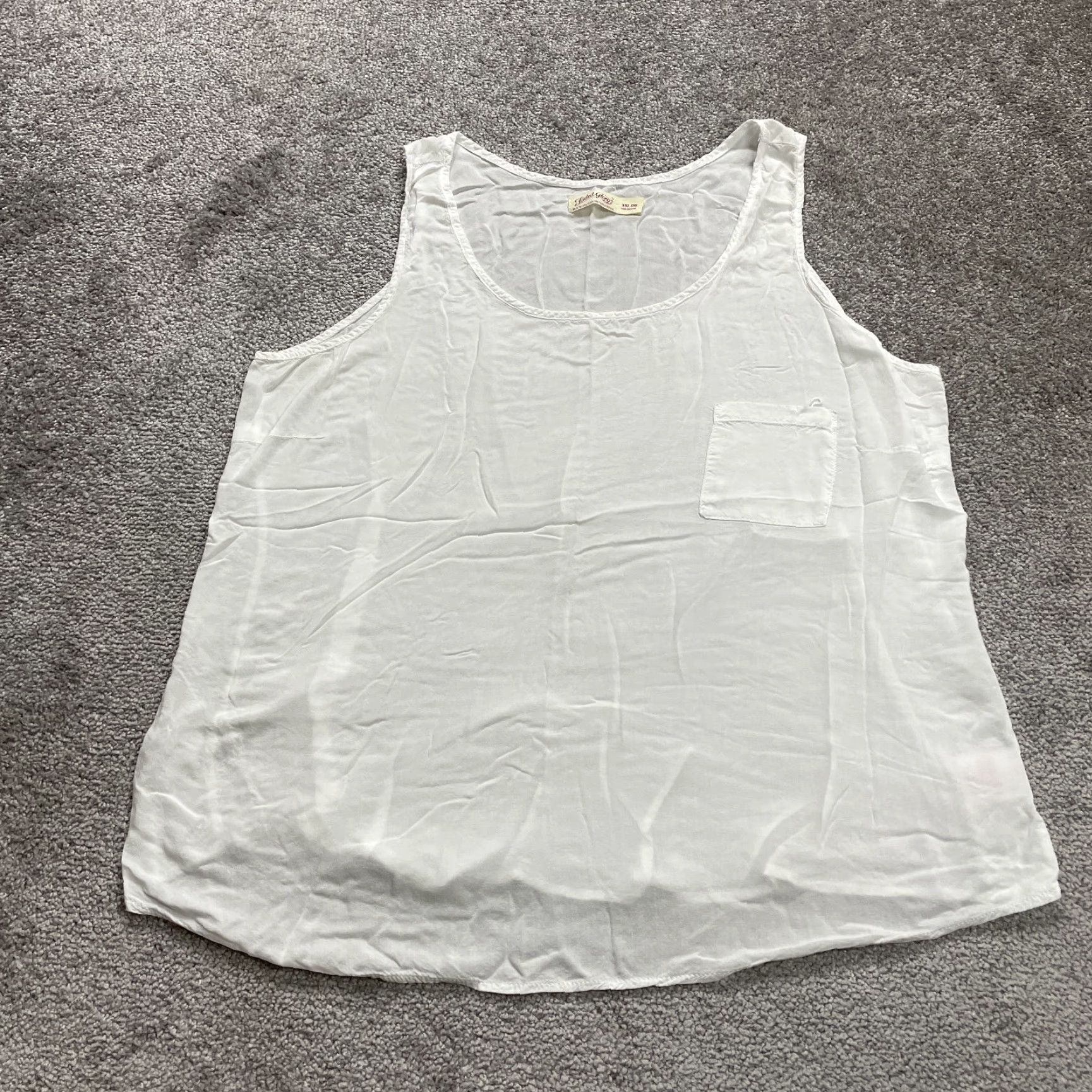 Faded Glory Faded Glory Blouse Womens 2XL White Sleeveless Round Neck Rayon Lightweight Top Casual Breathable Easy Care Pockets Size XXL / US 16-18 / IT 52-54 - 2 Thumbnail