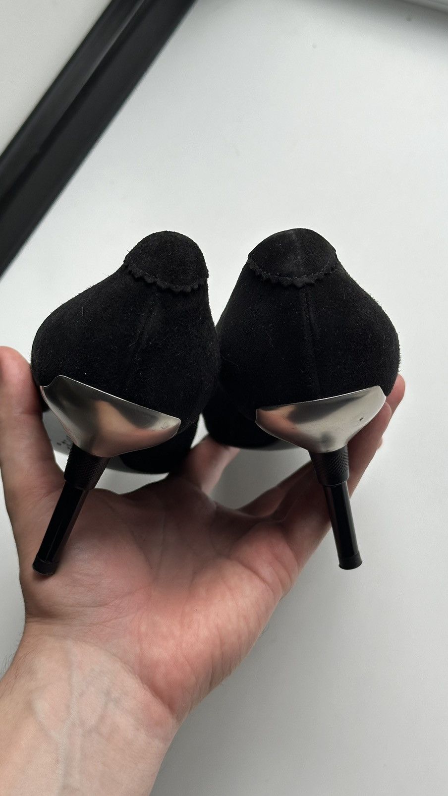 Casadei New Casadei Women Heels Black Suede Size 39 Made In Italy Size US 9.5 / IT 39.5 - 8 Thumbnail