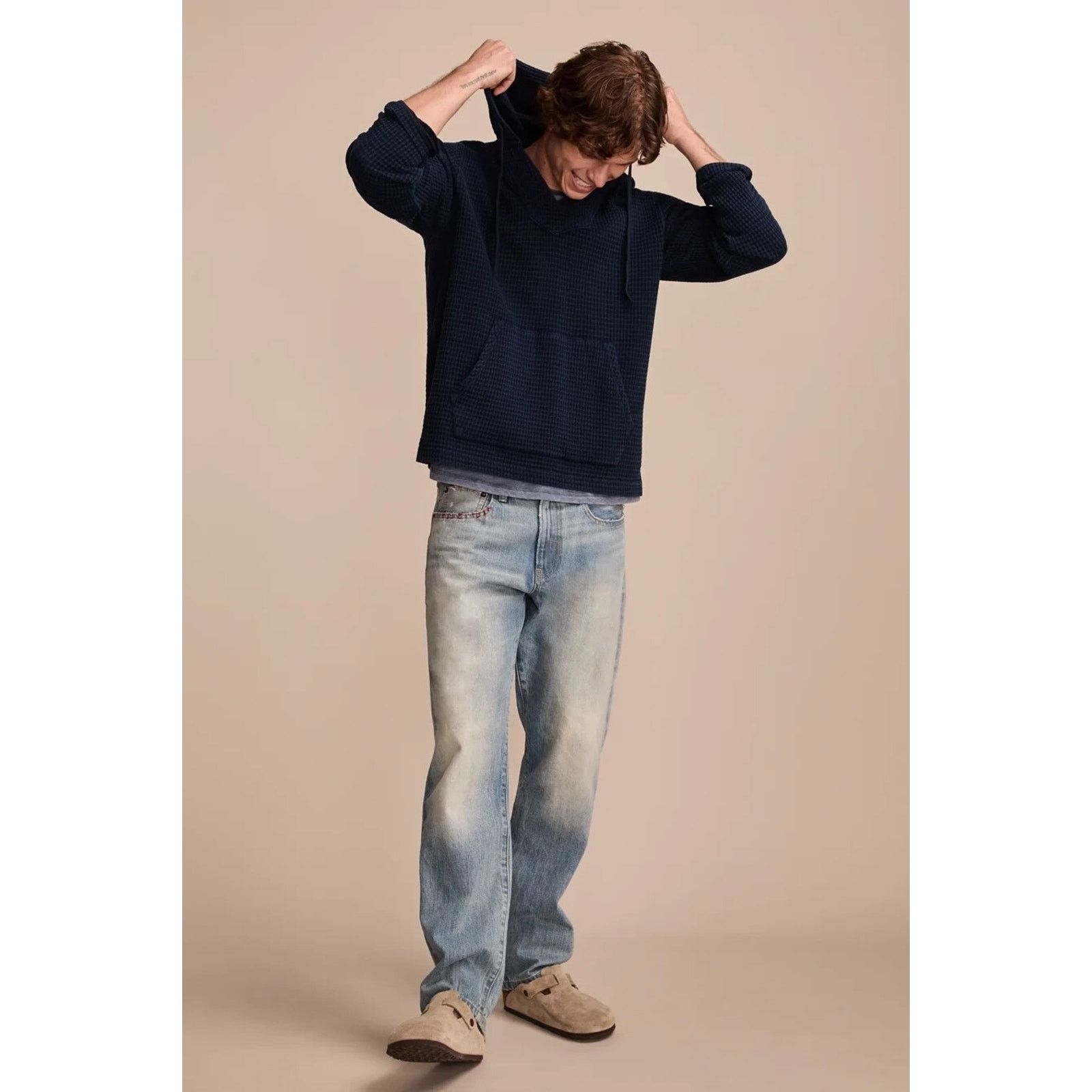 Lucky Brand NWT! LUCKY BRAND Indigo Waffle Baja Hoodie L/S Men's Size XL Size US XL / EU 56 / 4 - 2 Thumbnail