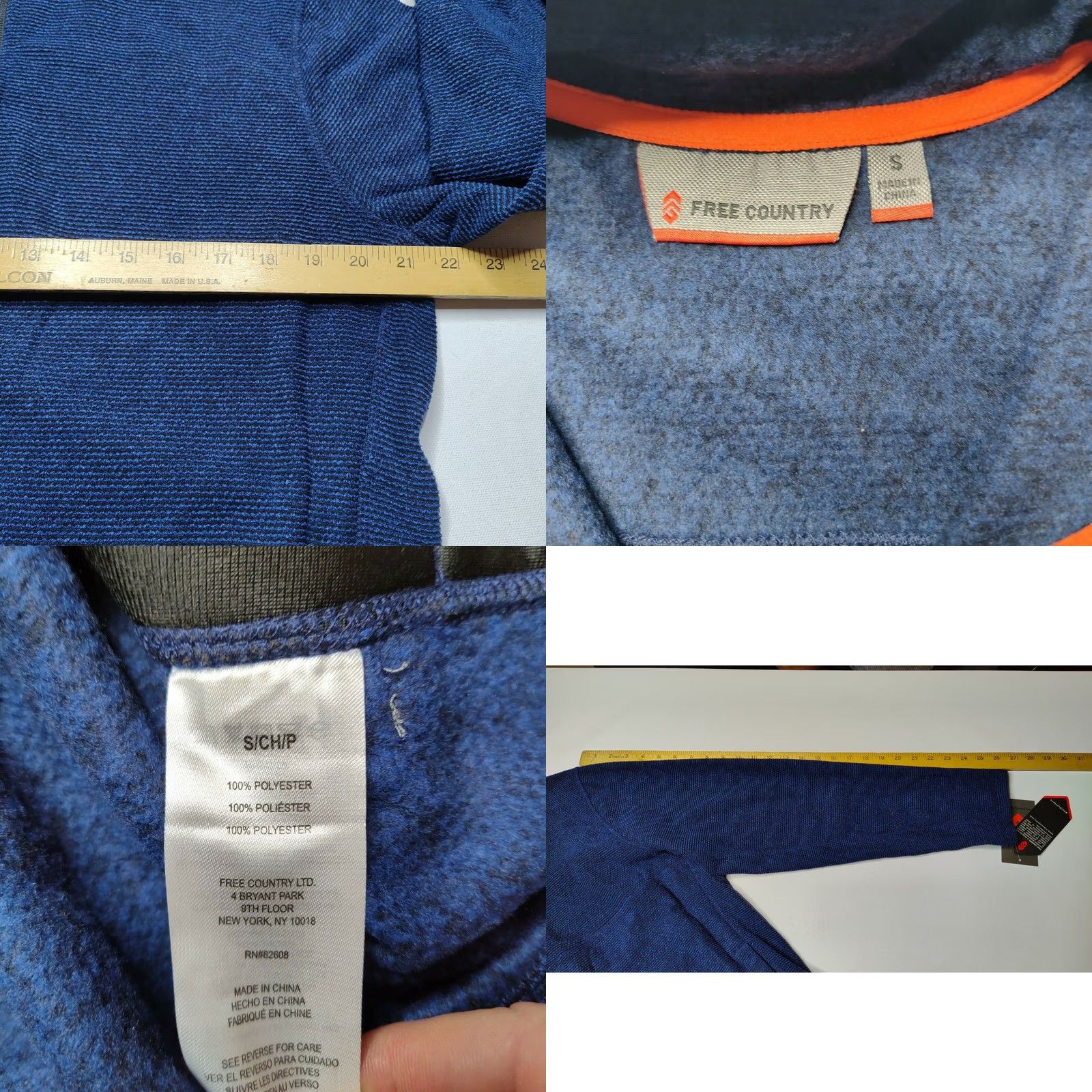 Free Country Free Country Men Small Bright Blue 1/4 Zip Layered Textured Pullover Sweatshirt Modern Mens Small Bright Blue 1/4 Zip Layered Textured Pullover Size US S / EU 44-46 / 1 - 8 Thumbnail
