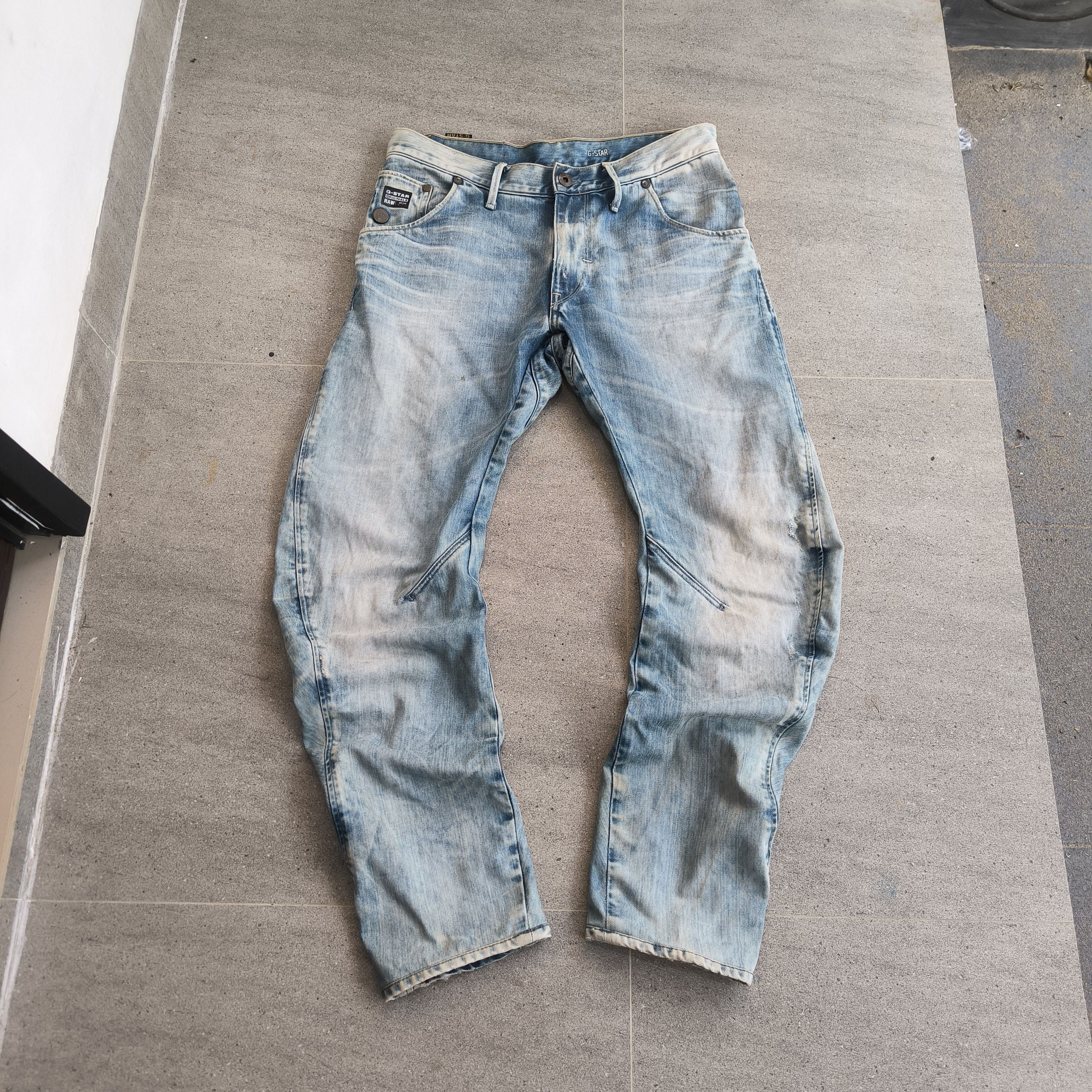 G-Star G-Star Raw 3301 Arc 3D Loose Fit Washed Denim Jeans Size US 32 / EU 48 - 1 Thumbnail