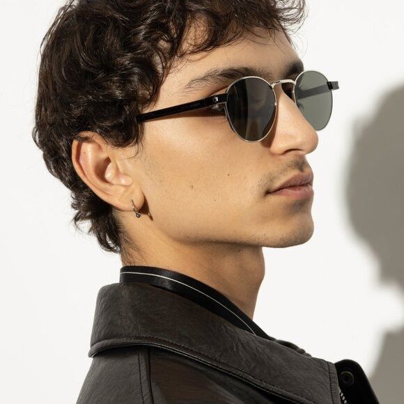 Saint Laurent Paris Saint Laurent SL707 004 Sunglasses Gold/Havana Round Frame Size ONE SIZE - 3 Thumbnail