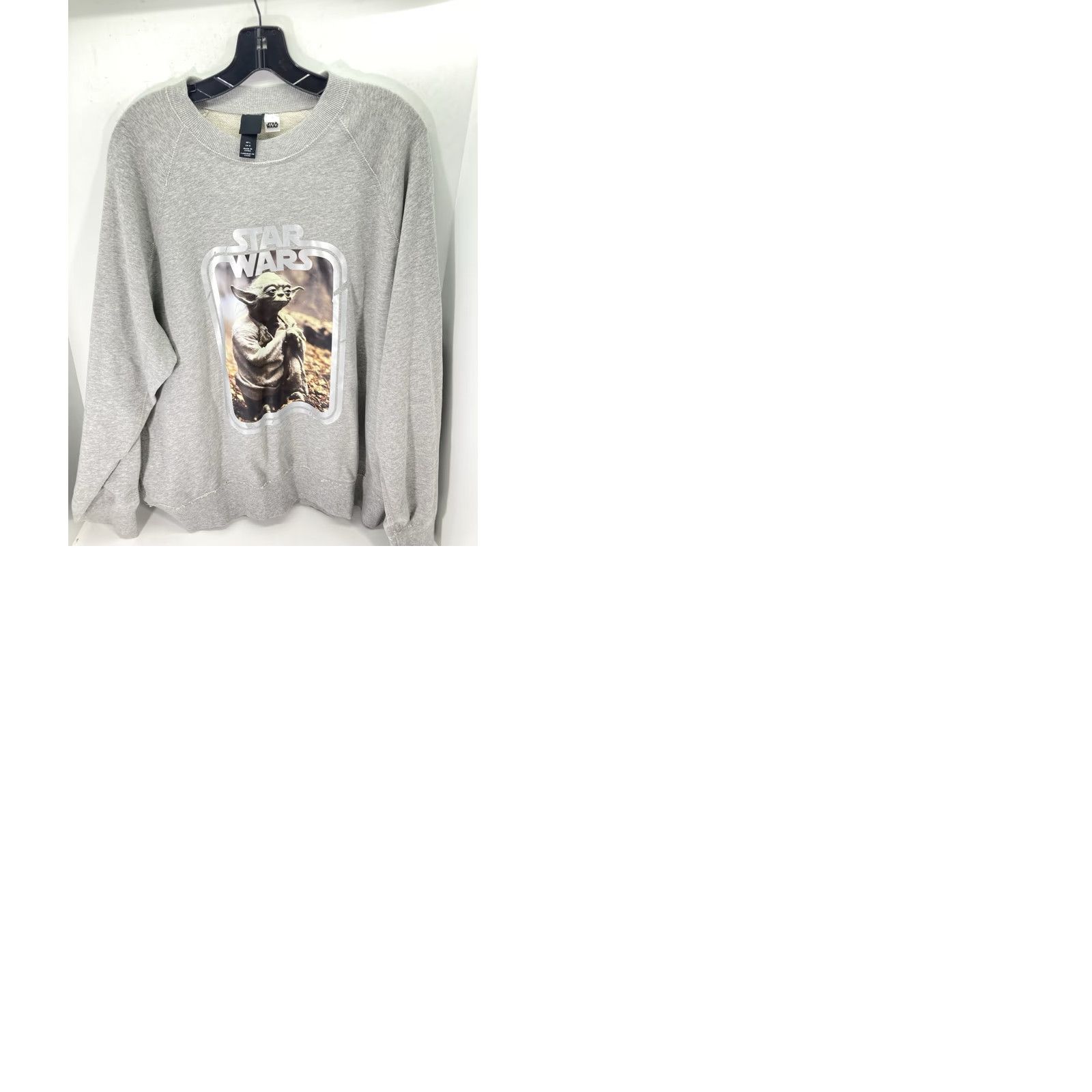 Star Wars Star Wars Sweatshirt Men L Gray Cotton Crew Neck Pullover Yoda H&M Long Sleeve Graphic Print Star Theme Size US L / EU 52-54 / 3 - 9 Thumbnail