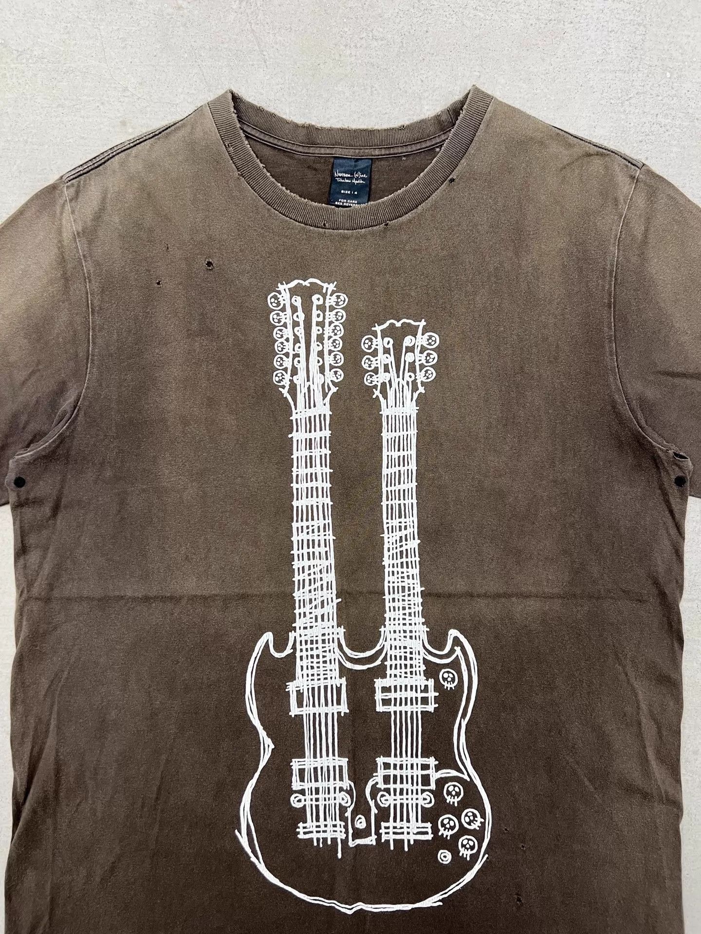 Number (N)ine N9 Vintage Double String Guitar Print T - shirt Size 4 Size US XL / EU 56 / 4 - 2 Thumbnail