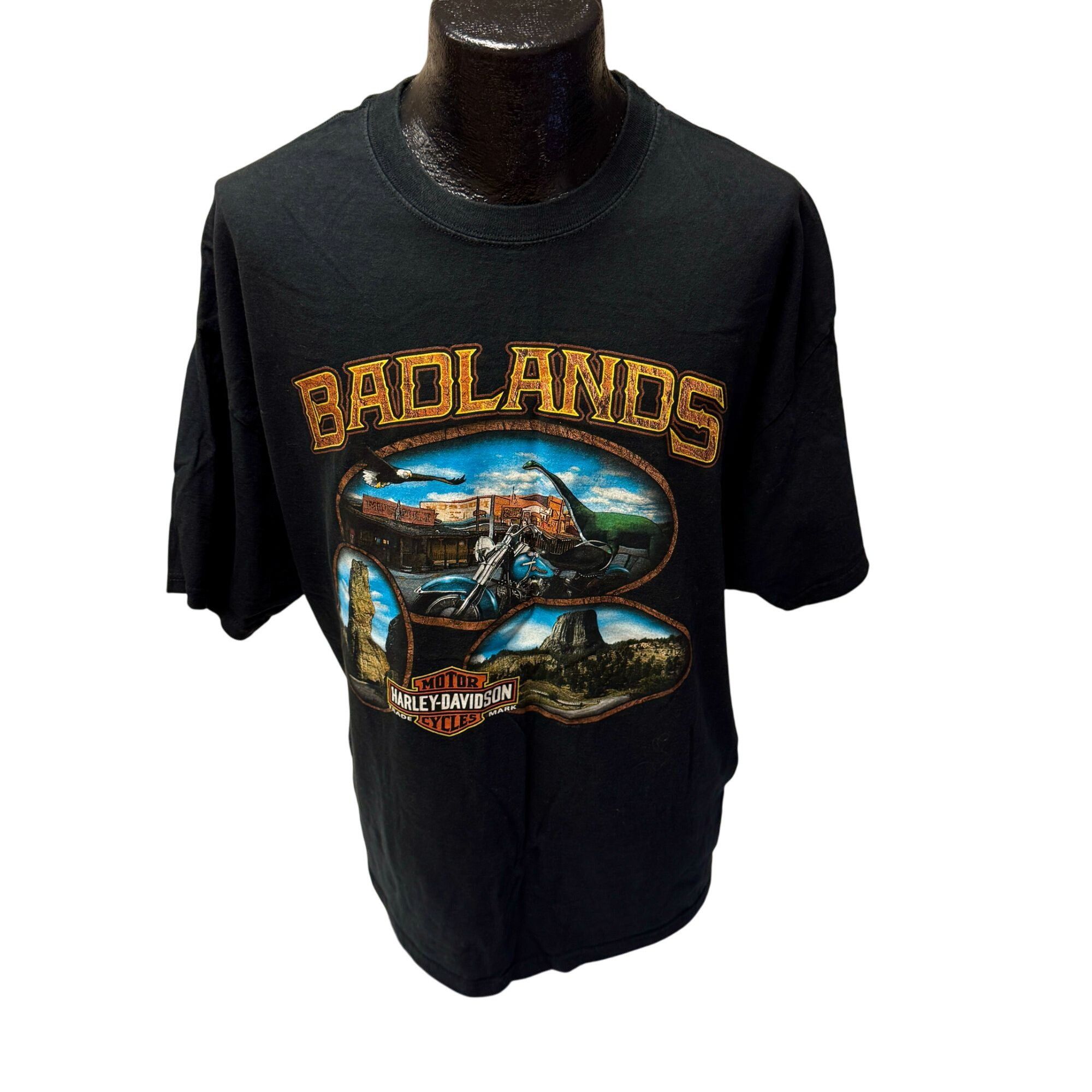 Harley Davidson BADLANDS South DAKOTA Mountains Motorcycle T Shirt 3XL Size US XXL / EU 58 / 5 - 2 Thumbnail