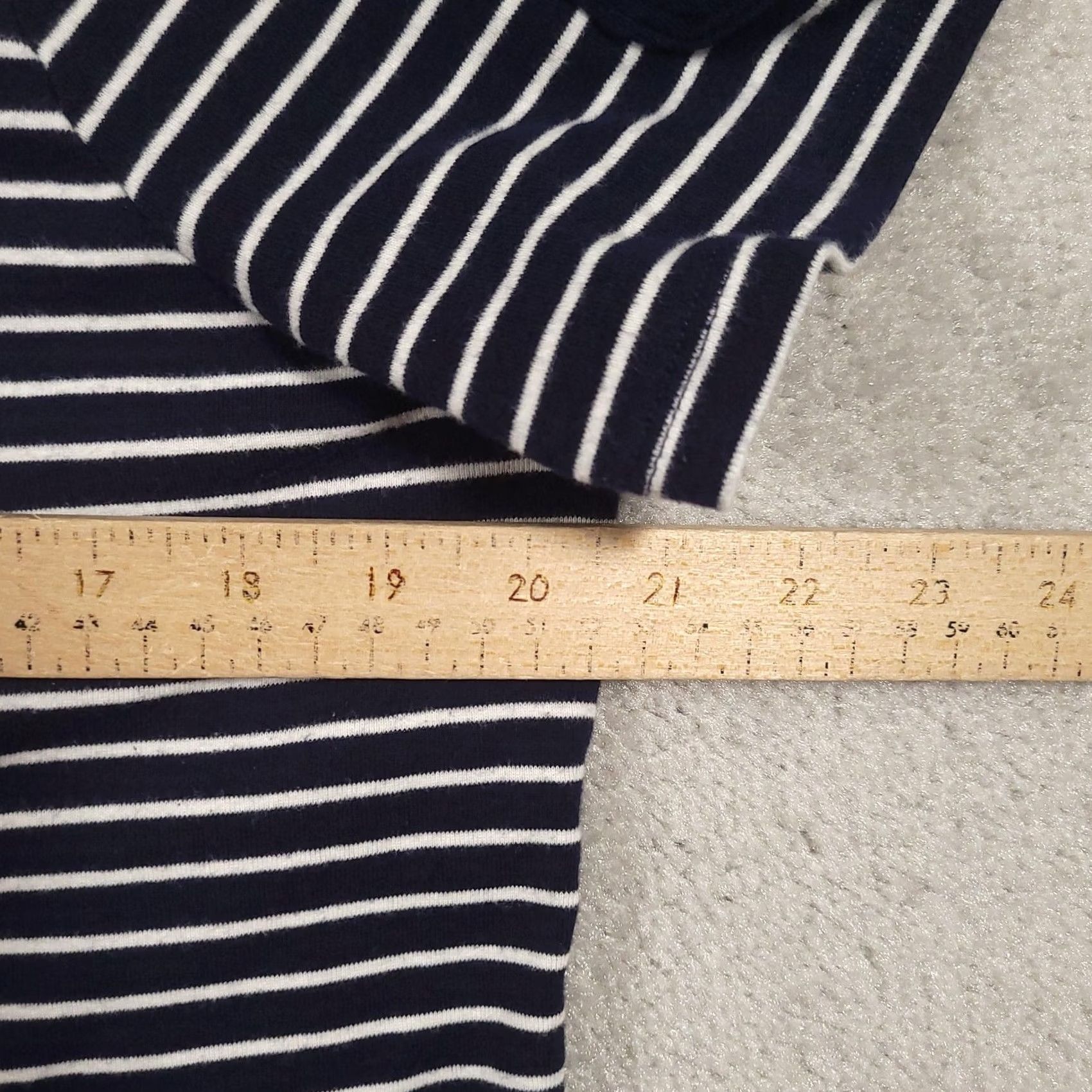 Ralph Lauren Lauren Ralph Lauren Shirt Womens 1X Navy Striped Short Sleeve Crewneck RL Logo Size XL / US 12-14 / IT 48-50 - 6 Thumbnail