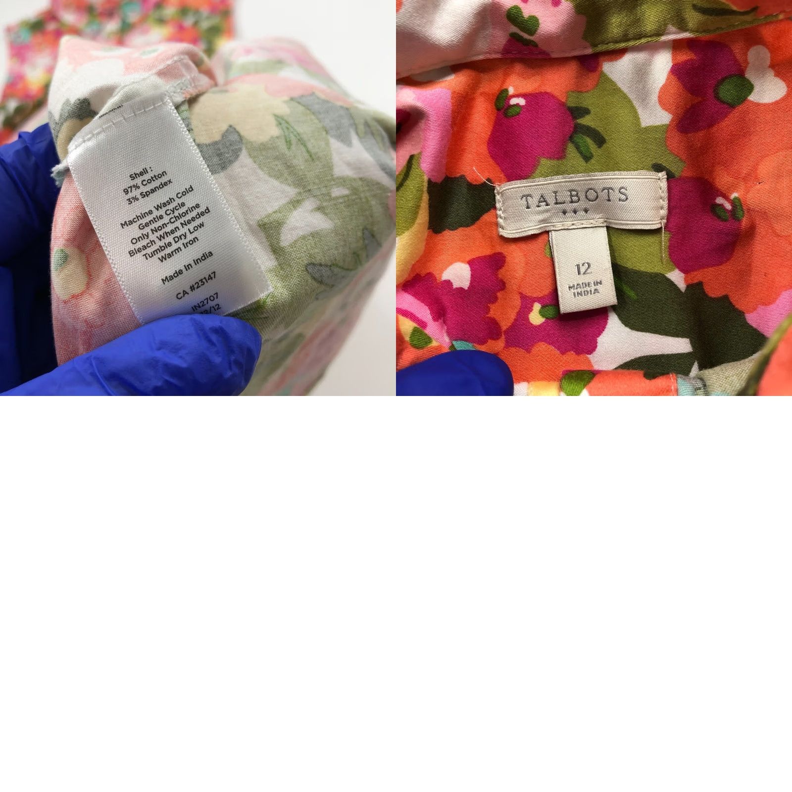 Talbots Talbots Shirt Dress 12 Midi Pink Floral All Over Print Sleeveless Collared Buttonless Pullover Knit Cotton Spandex Womens Size XL / US 12-14 / IT 48-50 - 9 Thumbnail