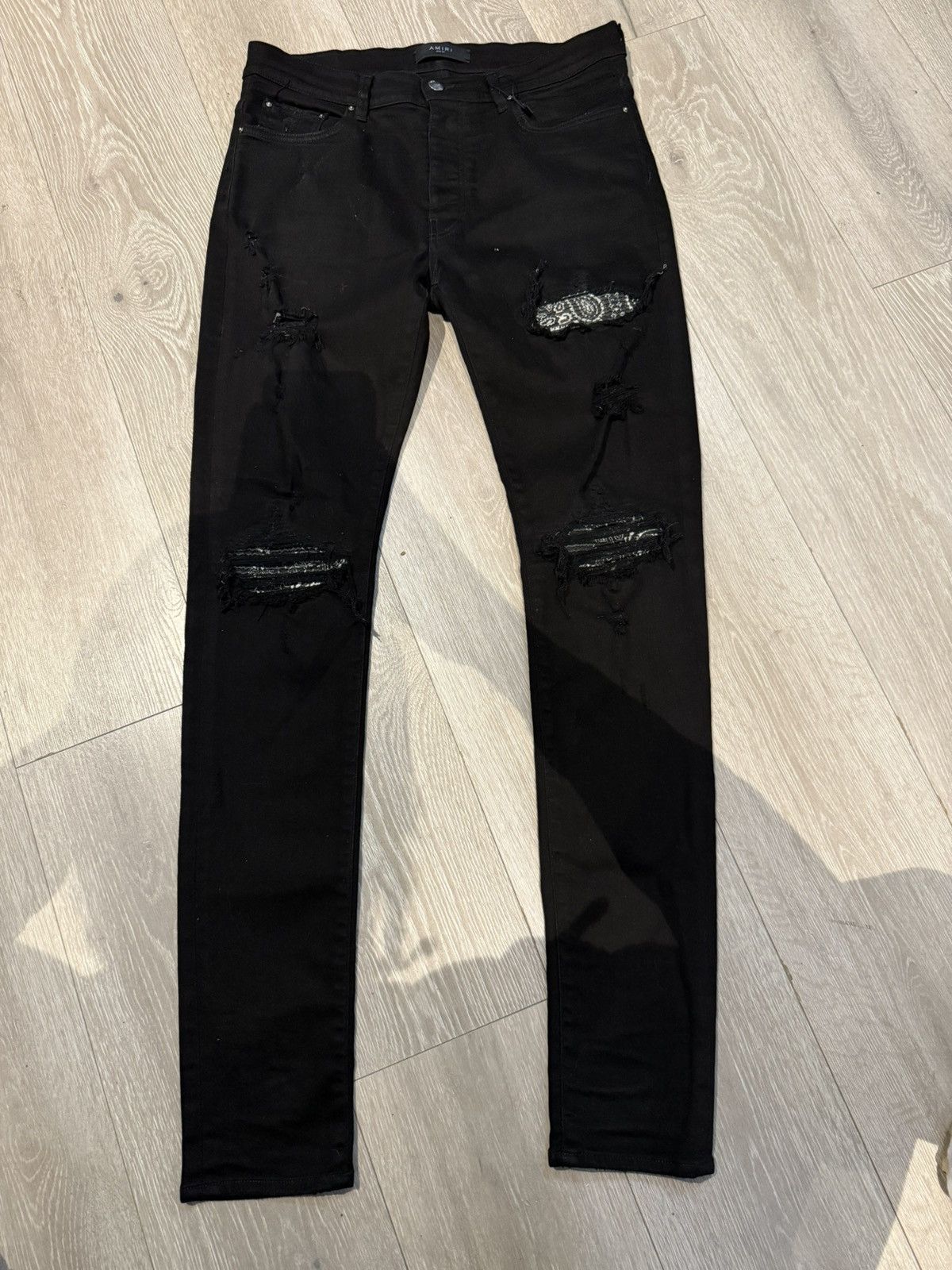 Amiri Amiri Mx1 Black Bandana Patches Size US 34 / EU 50 - 1 Thumbnail