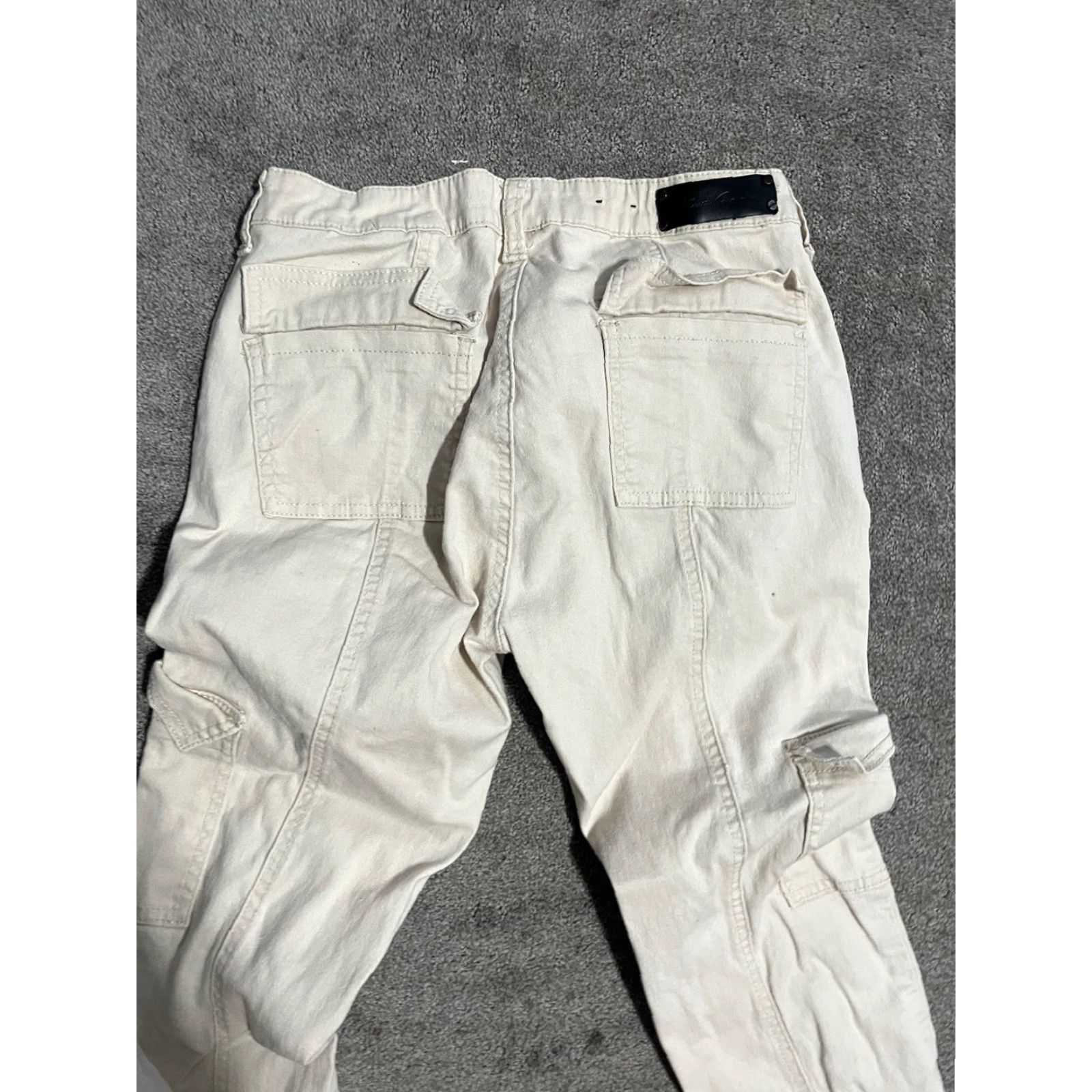 Kenneth Cole KENNETH COLE NEW YORK Jeans Women 29 Low Rise Beige Stretch Skinny Cargo Size 29" - 2 Thumbnail