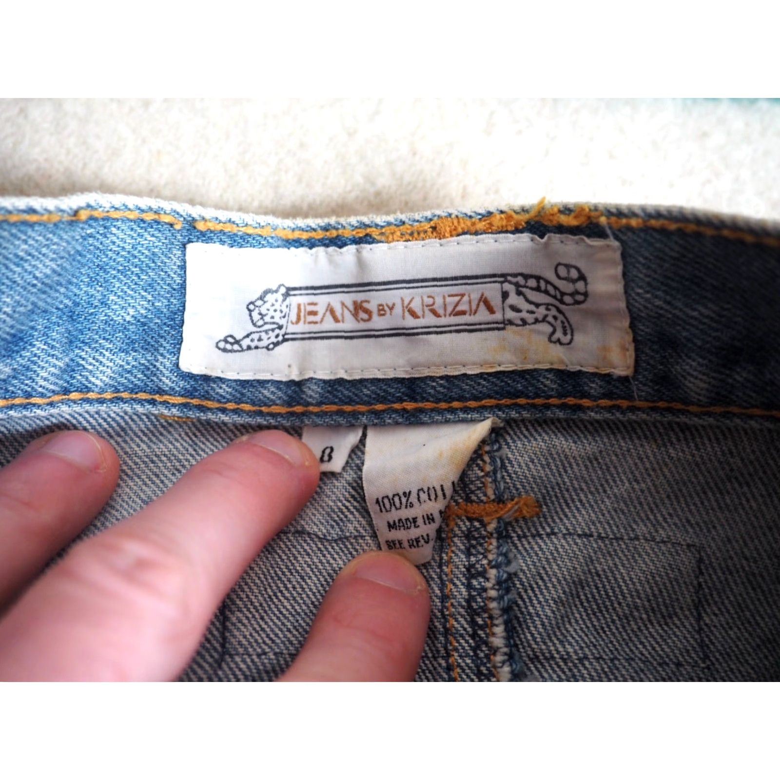 Krizia VINTAGE Krizia Denim Glam Y2k Tiger 27W Skirt Womens 8 80s 90s Blue Blue Denim Glam Rock 27W Women’s 8 Size 27" / US 4 / IT 40 - 7 Thumbnail