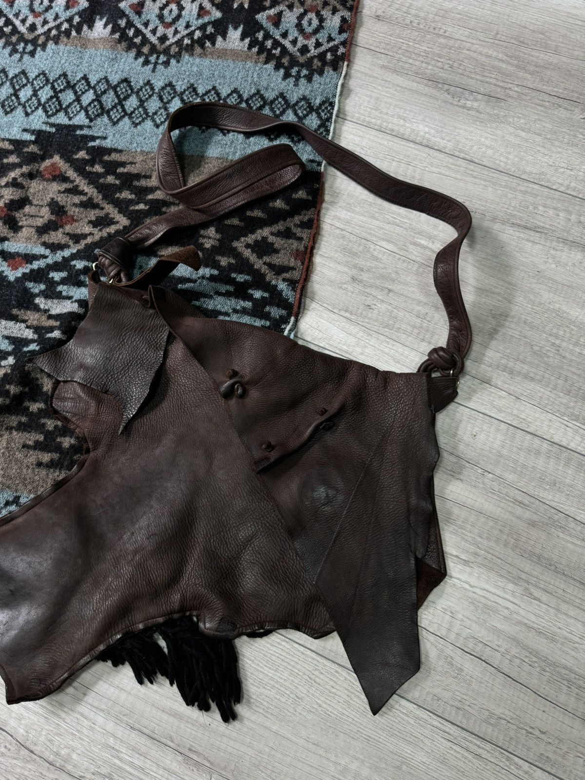 Handmade Vintage Moose Leather Bag Size ONE SIZE - 2 Thumbnail