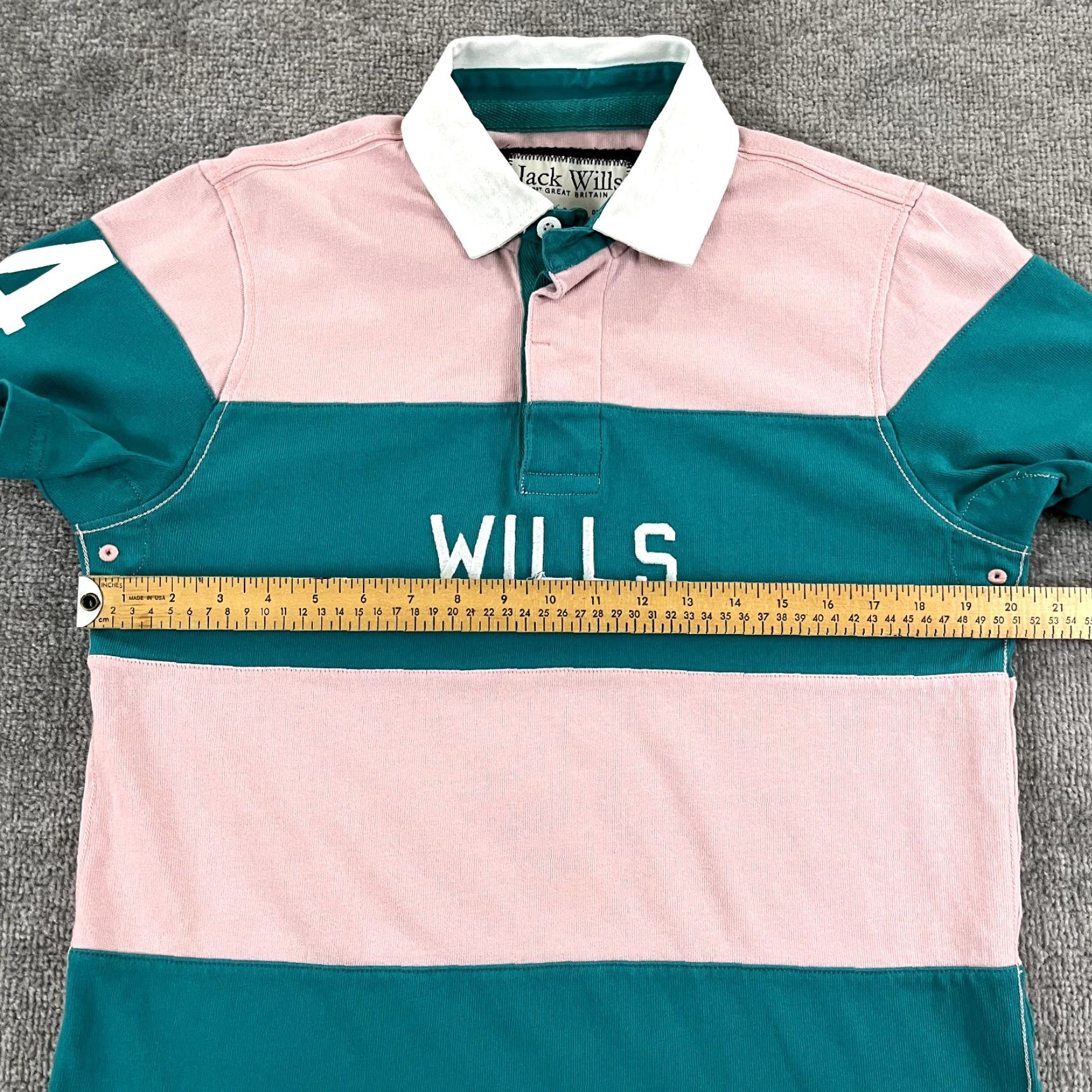 Jack Wills VINTAGE JACK WILLS Polo Shirt Mens Small Pink Blue Axbridge Rugby Collared Short Sleeve Size US S / EU 44-46 / 1 - 7 Thumbnail