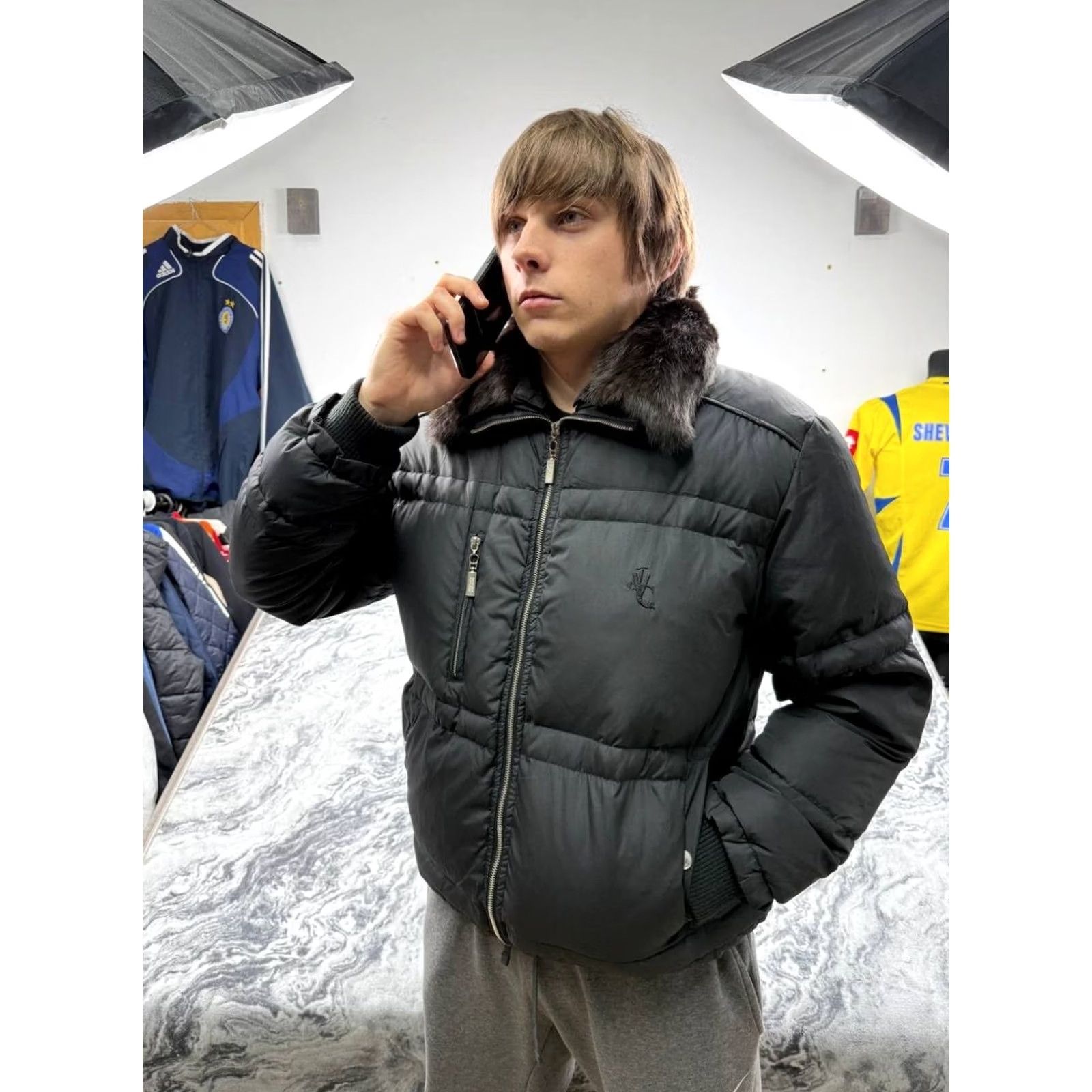 Versace VINTAGE Versace Jenas Couture Puffer Down Bomber Jacket Fur Collar Men Size L Black Y2K Jacket Bomber Men Size US L / EU 52-54 / 3 - 2 Thumbnail