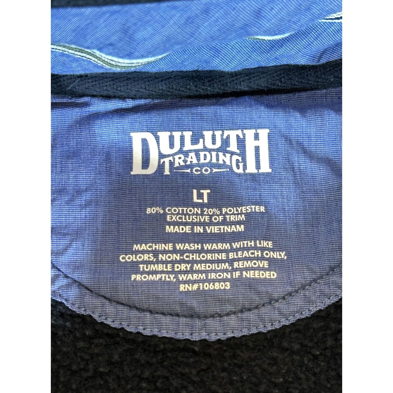 Duluth Trading Company Duluth Trading Co Sweatshirt Mens LT Tall Blue Pullover Fleece Lined Snap Mock Neck Pockets Heavyweight Winter Size US L / EU 52-54 / 3 - 7 Thumbnail