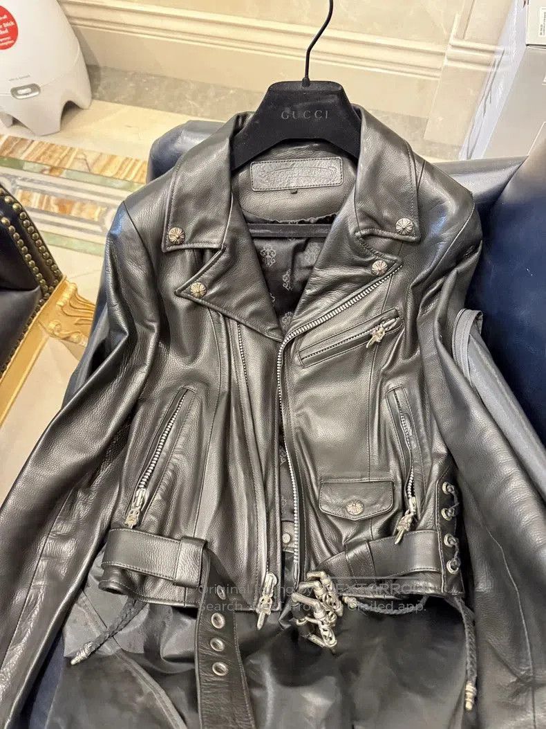 Chrome Hearts Classic Black Leather Motorcycle Jacket. Size US M / EU 48-50 / 2 - 1 Thumbnail