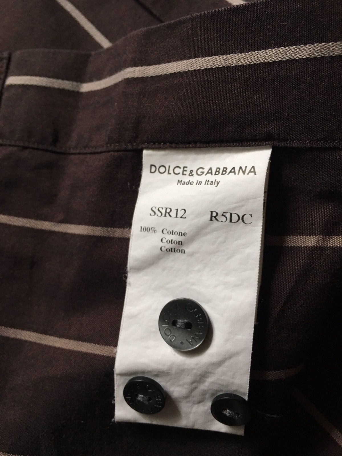 Dolce & Gabbana Dolce & Gabbana Brown Striped Mens Shirt Size 16.5 / 42 Size 42R - 9 Thumbnail