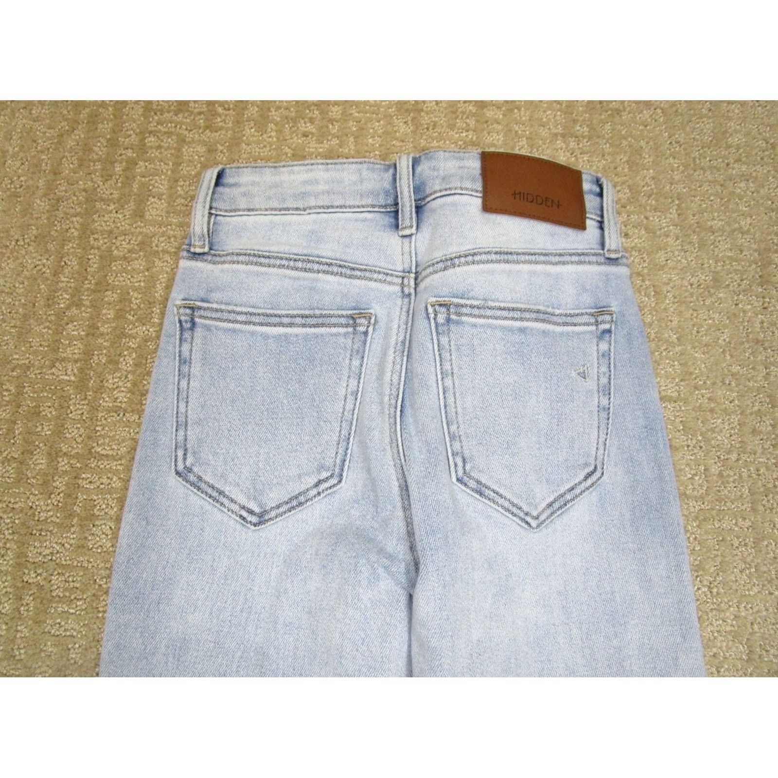 Vintage Hidden Jeans Women Blue High Rise Straight Cropped Distressed 23 Fray Hem Pockets Logo 5-Pocket Denim Lightweight Vintage: No" Size 40" / US 18 - 4 Thumbnail