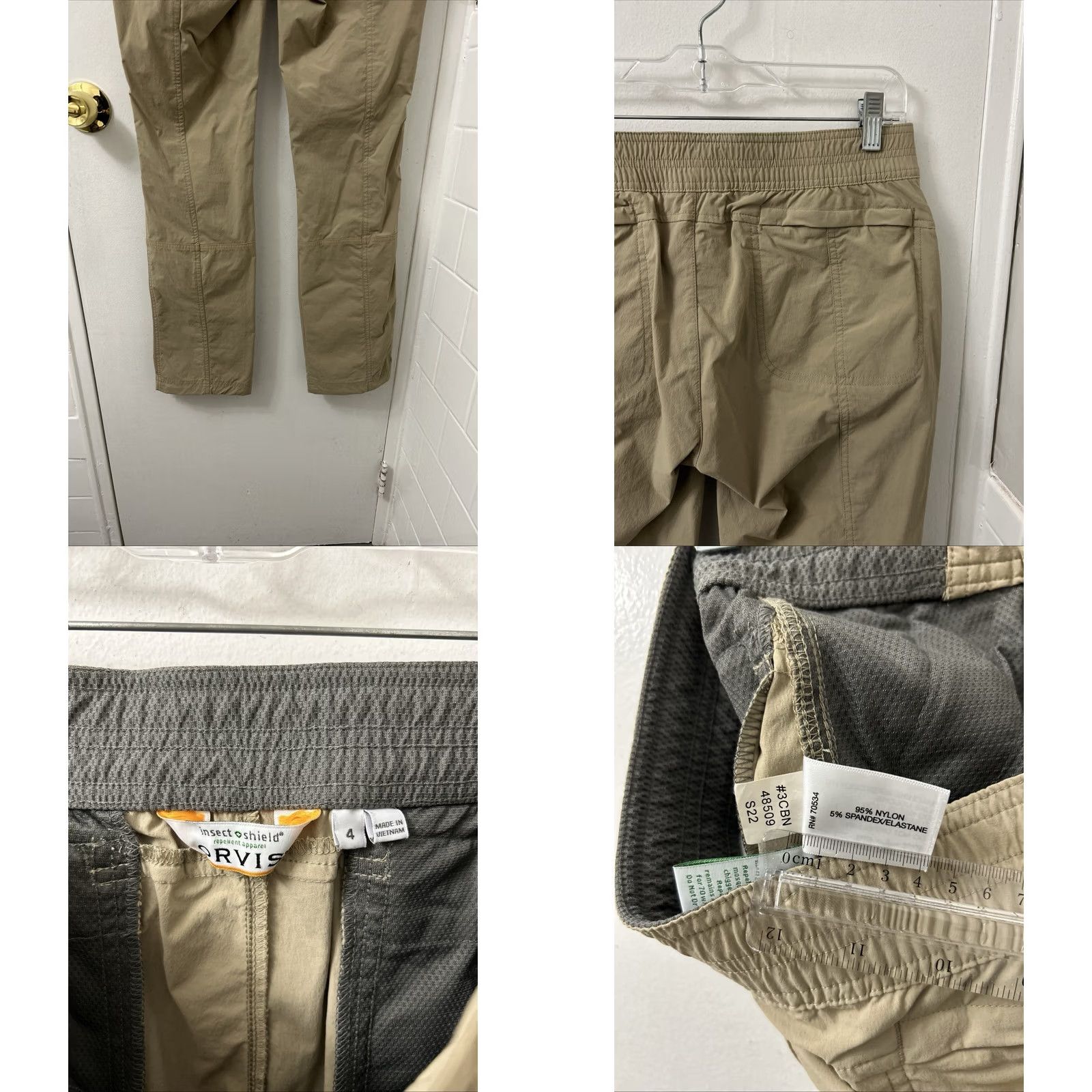 Orvis Orvis Pants Womens 4 30x31 Tan Insect Shield UPF 50 Hiking Khaki Nylon Spandex Pockets Straight Leg Size 27" / US 4 / IT 40 - 8 Thumbnail