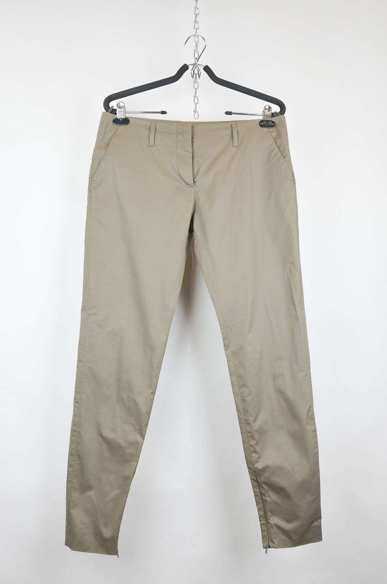 Prada Prada Black Tab Zip Hem Chinos Khaki - Size IT44 (W31–32) Size US 31 - 2 Thumbnail