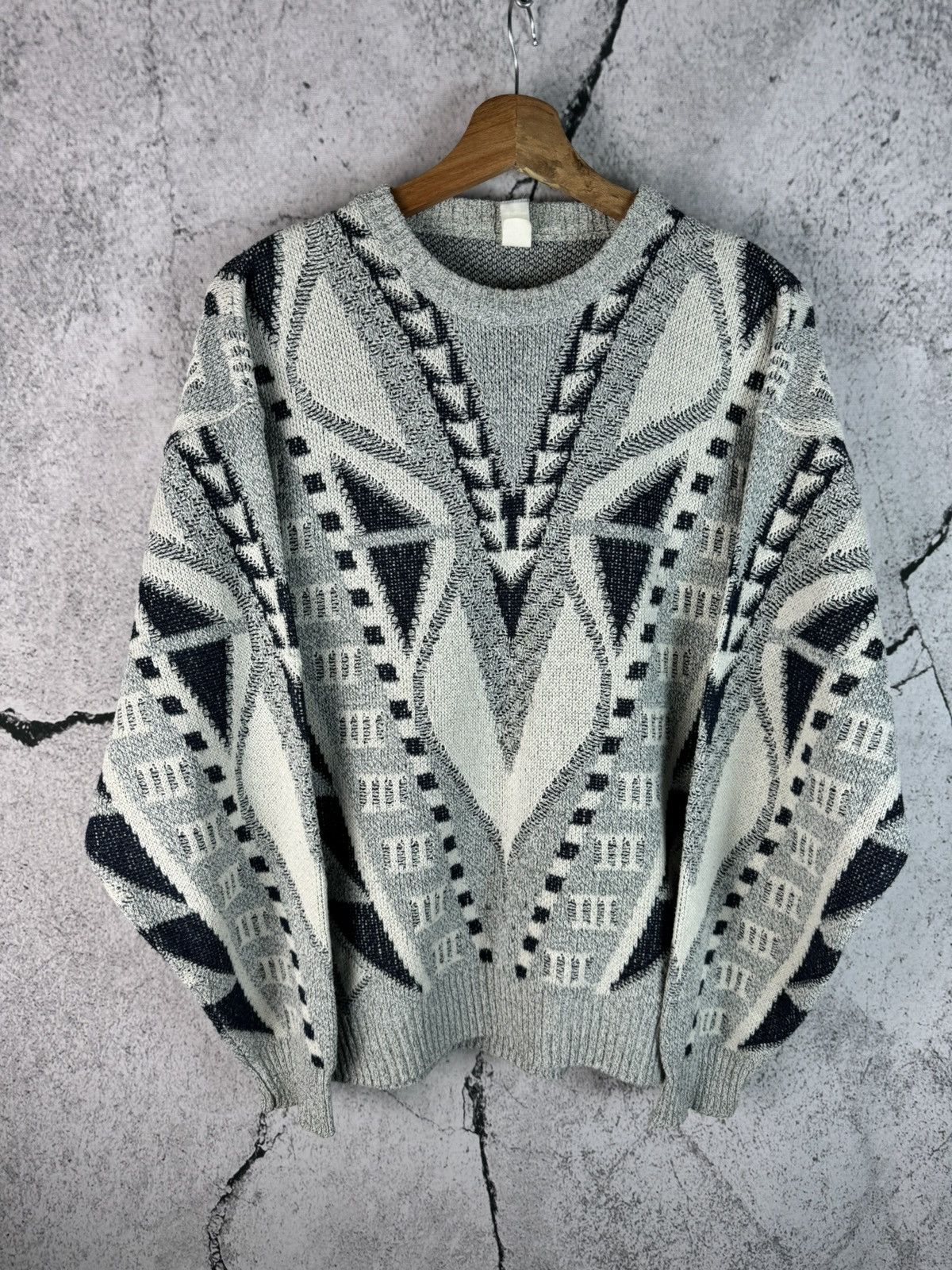 S*a様 90s Coogi 3D design knit sweater y2 COOGI 90s 3D Knit Australian Medium Cotton Multi Color