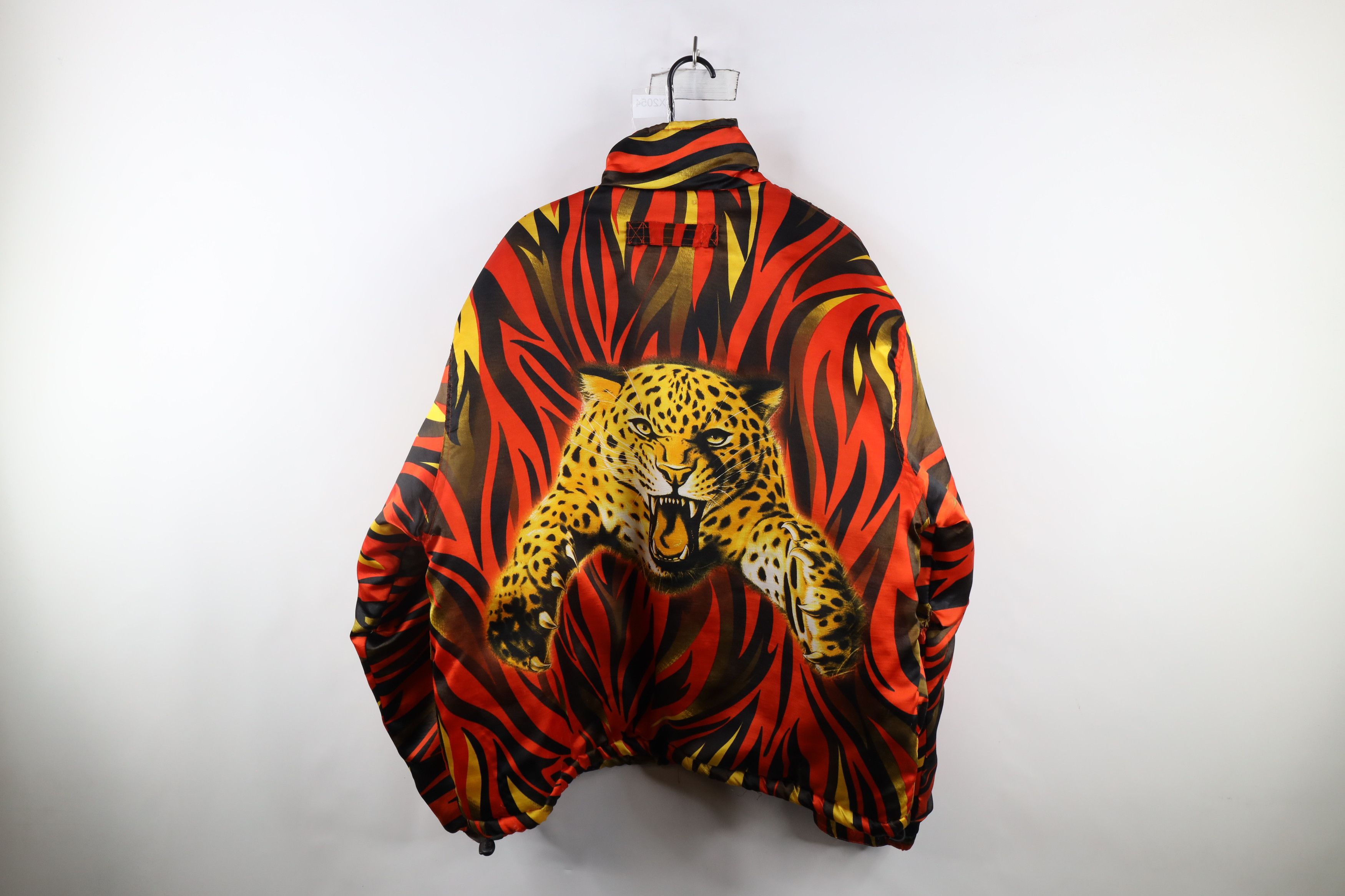 Vintage 90s Streetwear All Over Print Full Zip Puffer Jacket