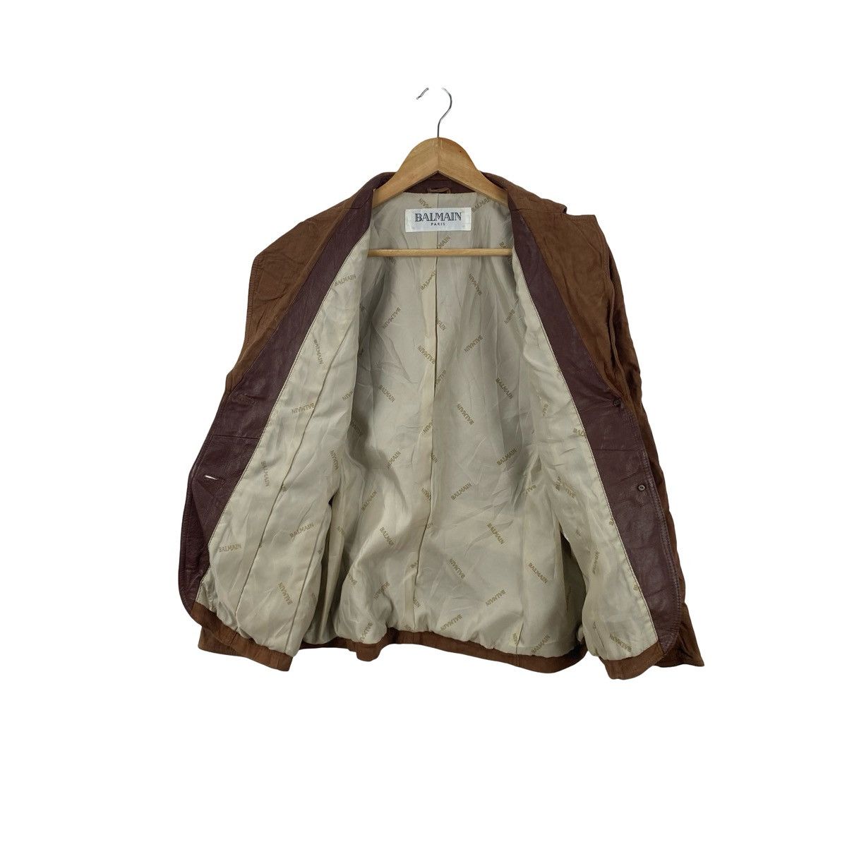 Balmain BALMAIN PARIS Genuine Leather Blazer Jacket Luxury Designer Size S / US 4 / IT 40 - 7 Thumbnail