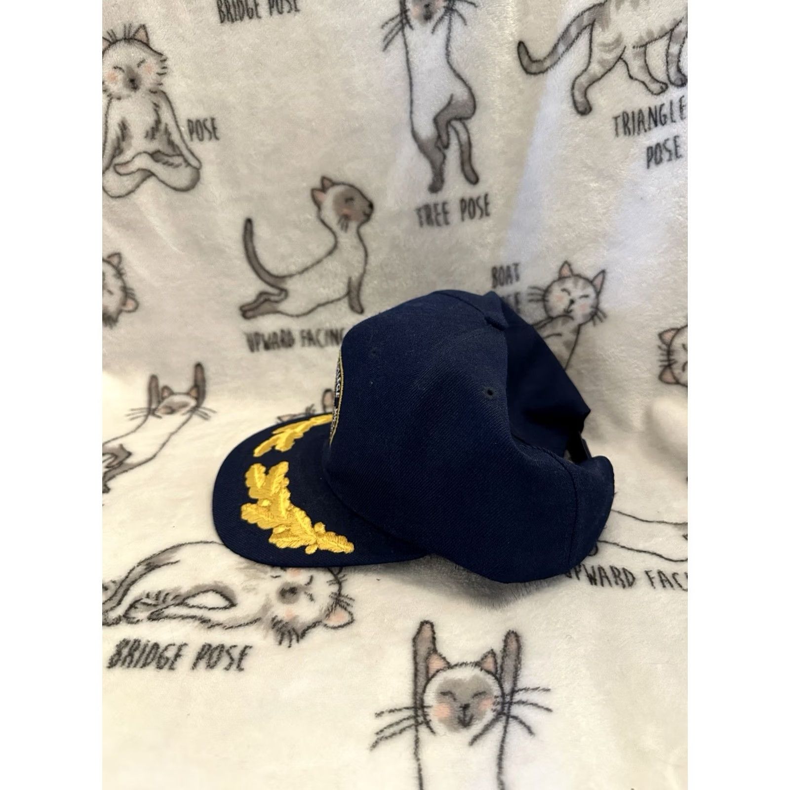 Vintage VINTAGE SUNY Maritime College Gold Leaf SnapBack Hat Navy Blue Navy Blue SnapBack Hat Mens Cap US College Retro 80s 90s Size ONE SIZE - 3 Thumbnail