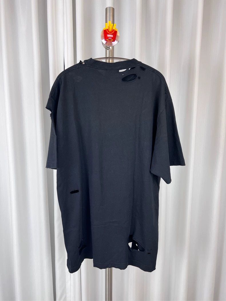 Balenciaga Balenciaga Big Damage Ripped Short Sleeve Black Size US XXS / EU 40 - 2 Thumbnail