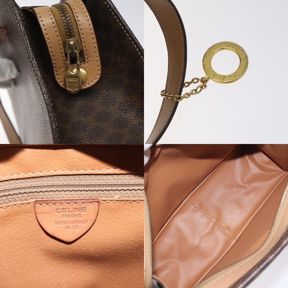 Celine CELINE Macadam Canvas Shoulder Bag Pvc Brown Gold Size ONE SIZE - 11 Thumbnail