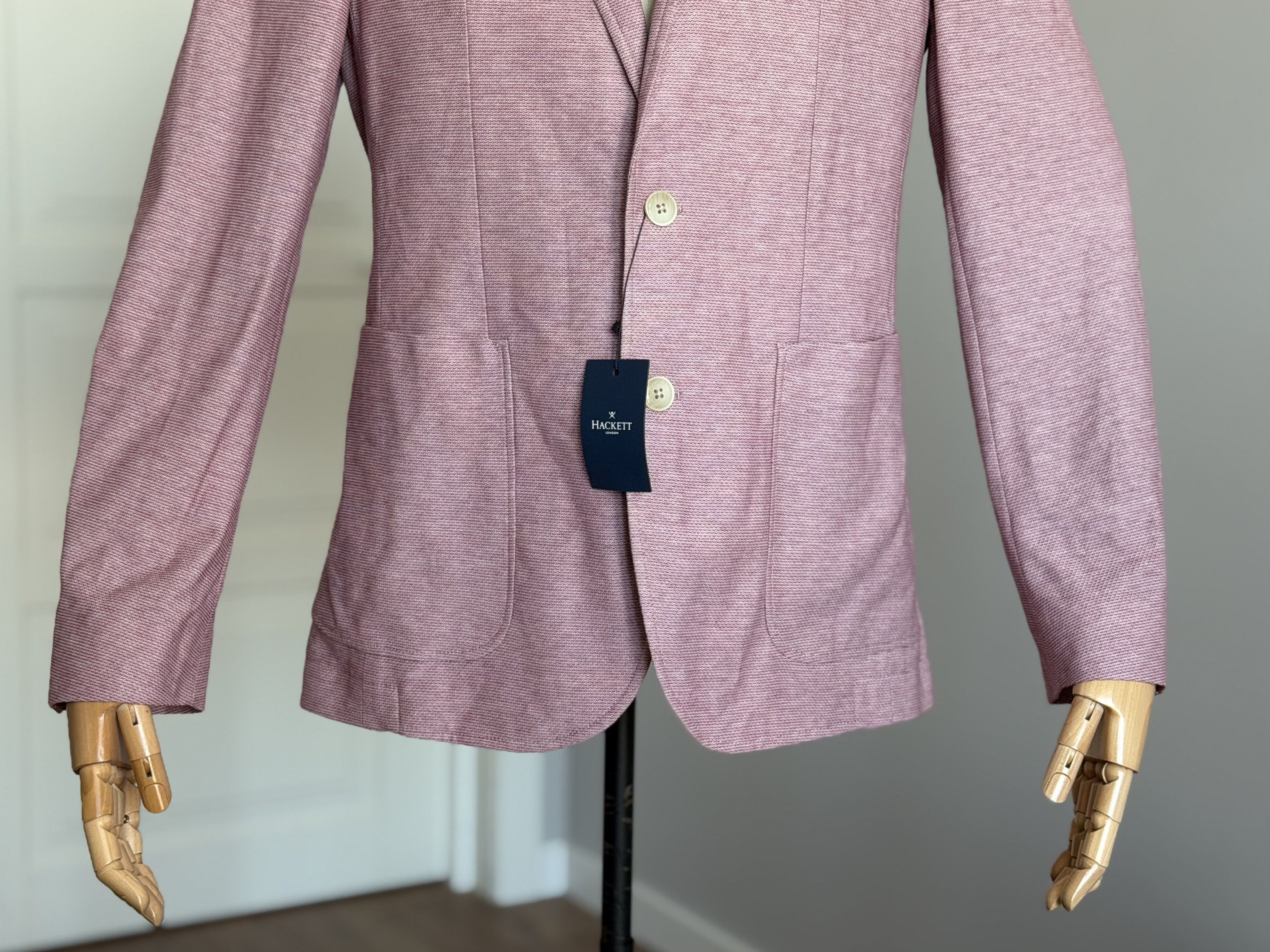 Hackett HACKETT London Textured Knit Blazer Jacket Color 280Berry Size 50R - 3 Thumbnail