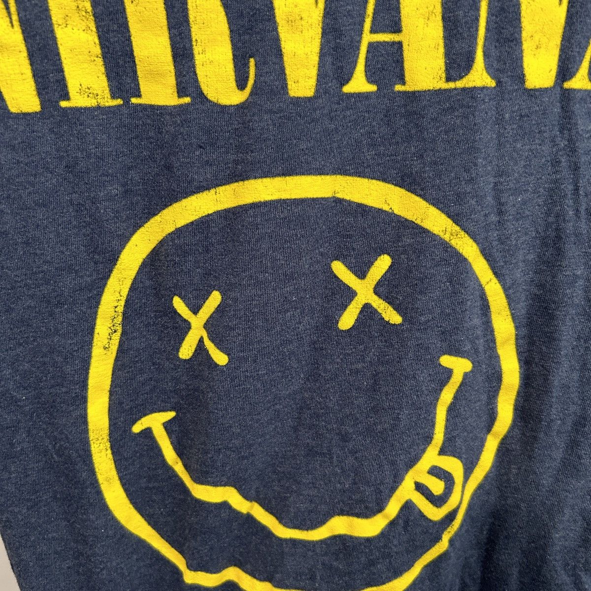 Nirvana Nirvana Dark Blue and Yellow Graphic Tee Sz Small - "Harley" Size S / US 4 / IT 40 - 9 Thumbnail