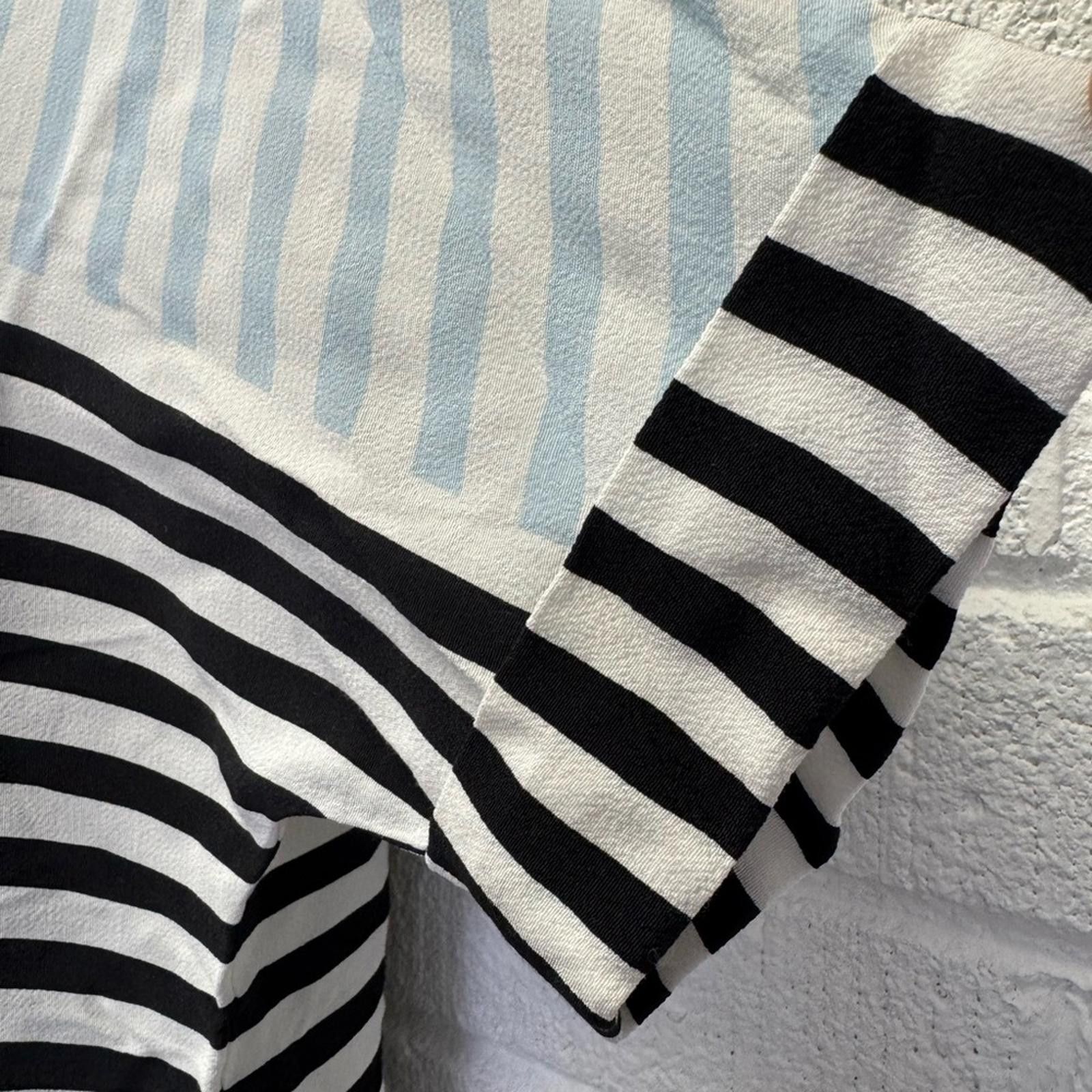 Designer Cop.Copine Striped Top - Black, White, Light Blue Size M / US 6-8 / IT 42-44 - 7 Thumbnail