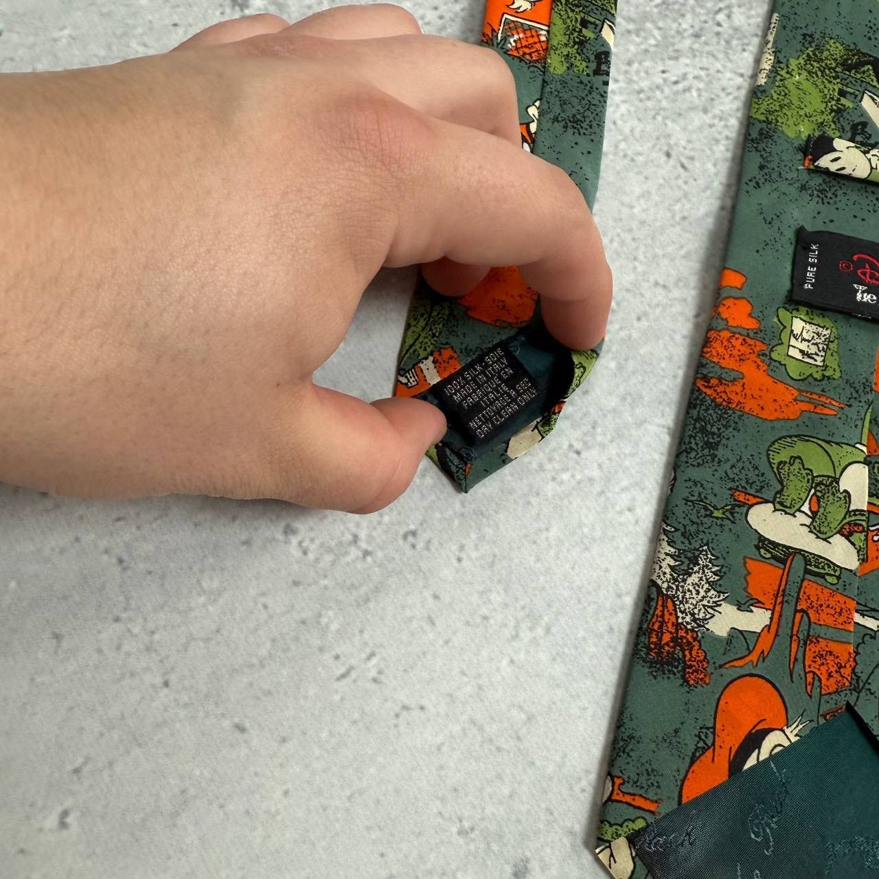 Disney Vintage 90s The Disney The Rack DuckTales Silk Tie Green Size ONE SIZE - 11 Thumbnail