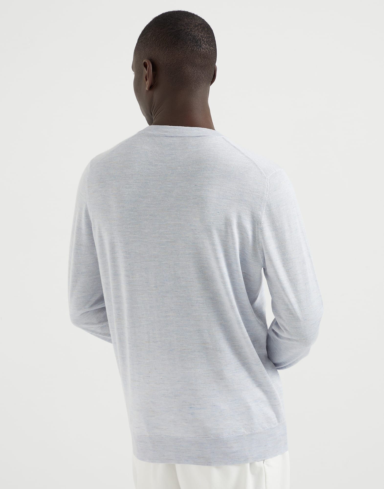 Brunello Cucinelli o1la1rc1a0326 Lightweight Cashmere Sweater in Sky Blue Size US XL / EU 56 / 4 - 2 Thumbnail