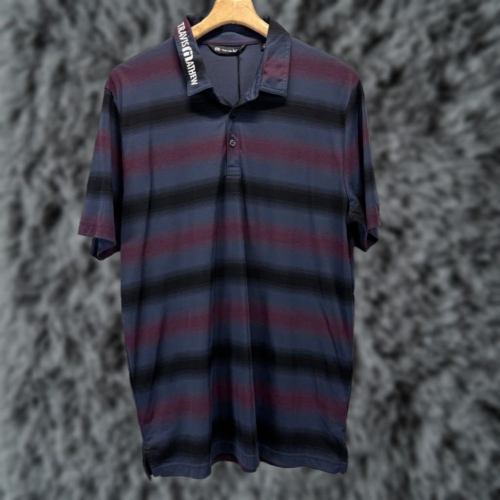 TravisMathew Travis Mathew Mens Polo Shirt XL Multicolor Striped Pima Blend Golf Short Sleeve Size US XL / EU 56 / 4 - 1 Thumbnail