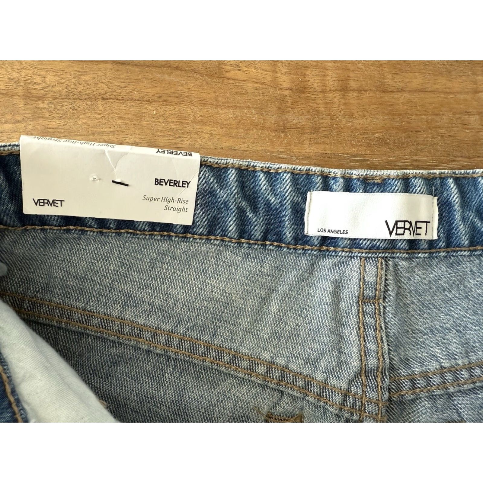 Vintage Vervet Jeans Womens 27 Distressed Light Wash High Rise Straight 5-Pocket Denim Blue Size 27" / US 4 / IT 40 - 4 Thumbnail