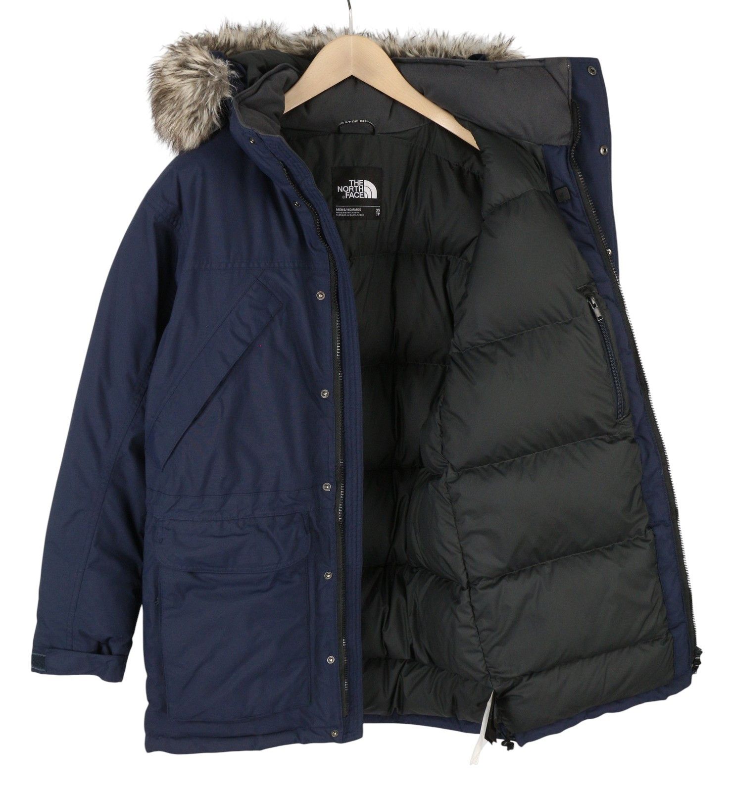 The North Face XS Dark Blue 550 Down Hood Full Zip Parka 86876 Size US XS / EU 42 / 0 - 4 Thumbnail