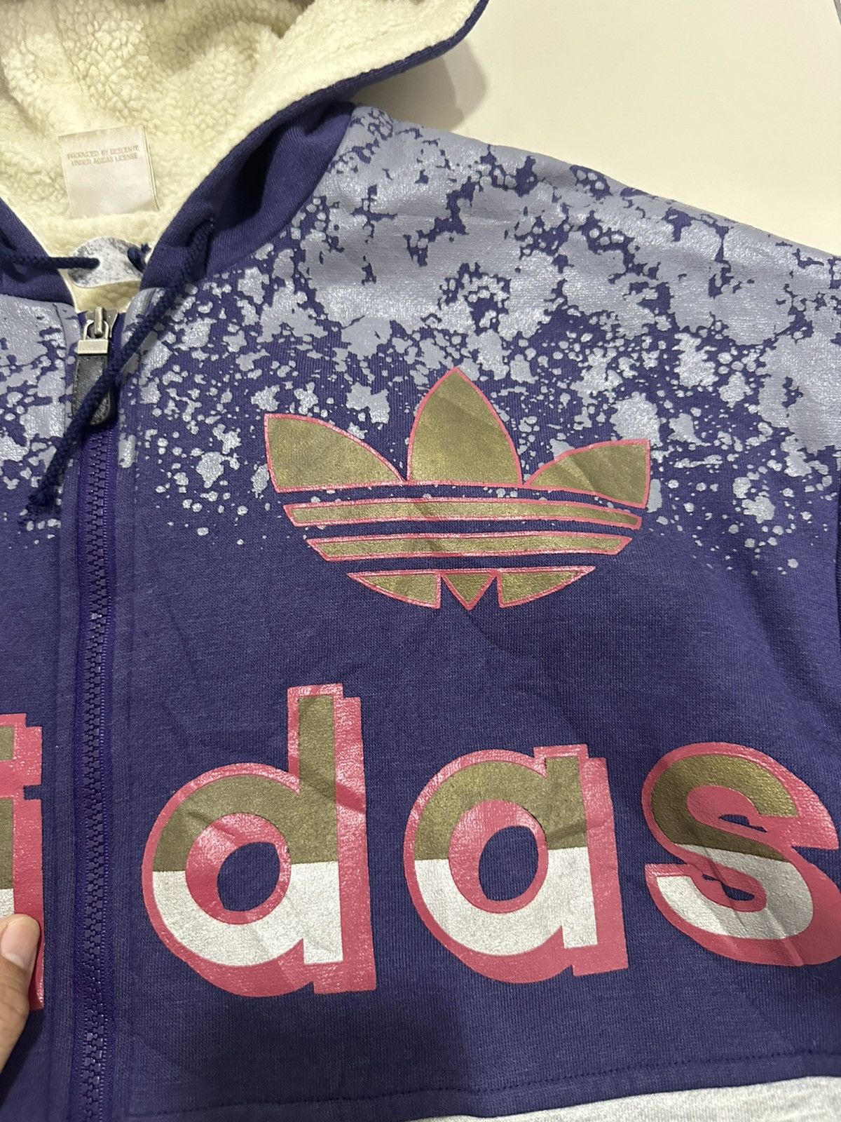 Adidas Vintage Adidas Zipper jacket With hoodies Big Logo Design Size US M / EU 48-50 / 2 - 8 Thumbnail