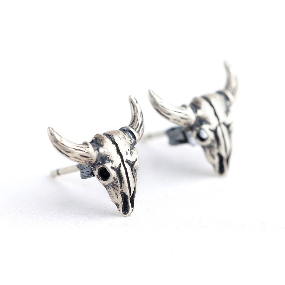 Jewelry Cattle Hip-hop Earrings One Pairs Chrome Jewelry Size ONE SIZE - 5 Thumbnail