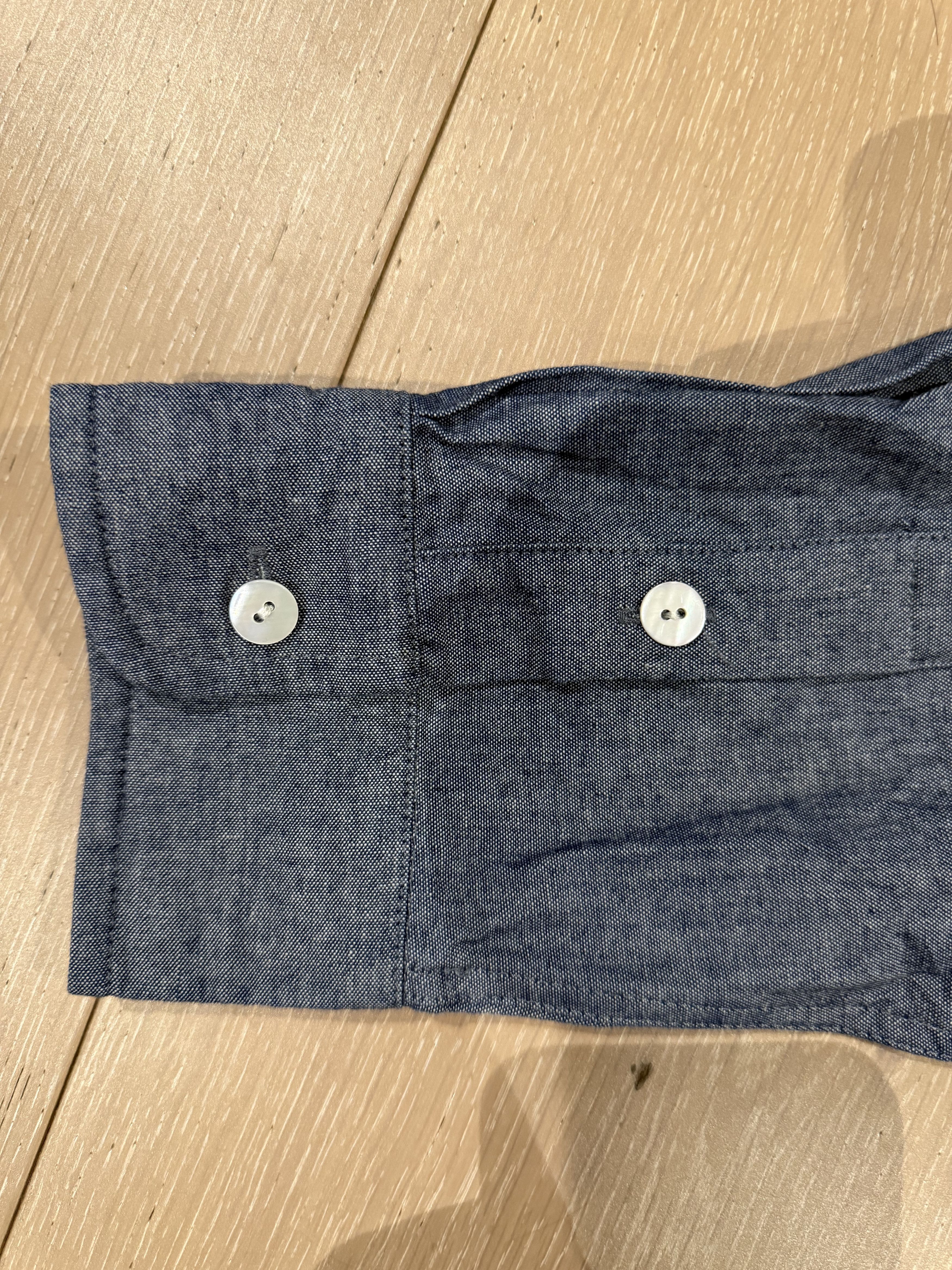 Other 💚 1/25 Conkers Miller Shirt Cotton Chambray Oldham Blue NEW Size US M / EU 48-50 / 2 - 10 Thumbnail