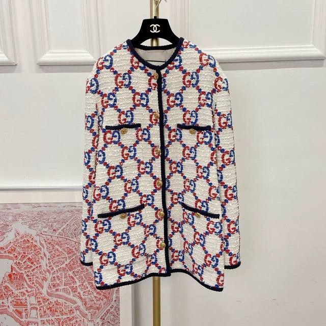 Gucci Gucci Double G tweed coat Size S / US 4 / IT 40 - 1 Thumbnail
