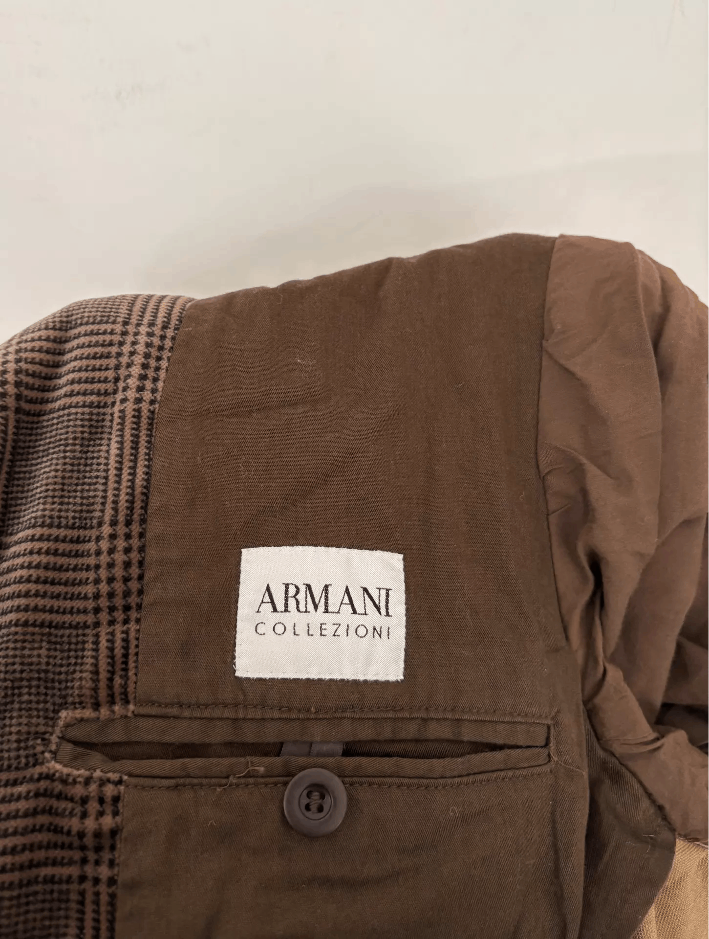 Armani Armani Collezioni Men's Velvet Check Blazer Ｑ21 Size 46R - 5 Thumbnail