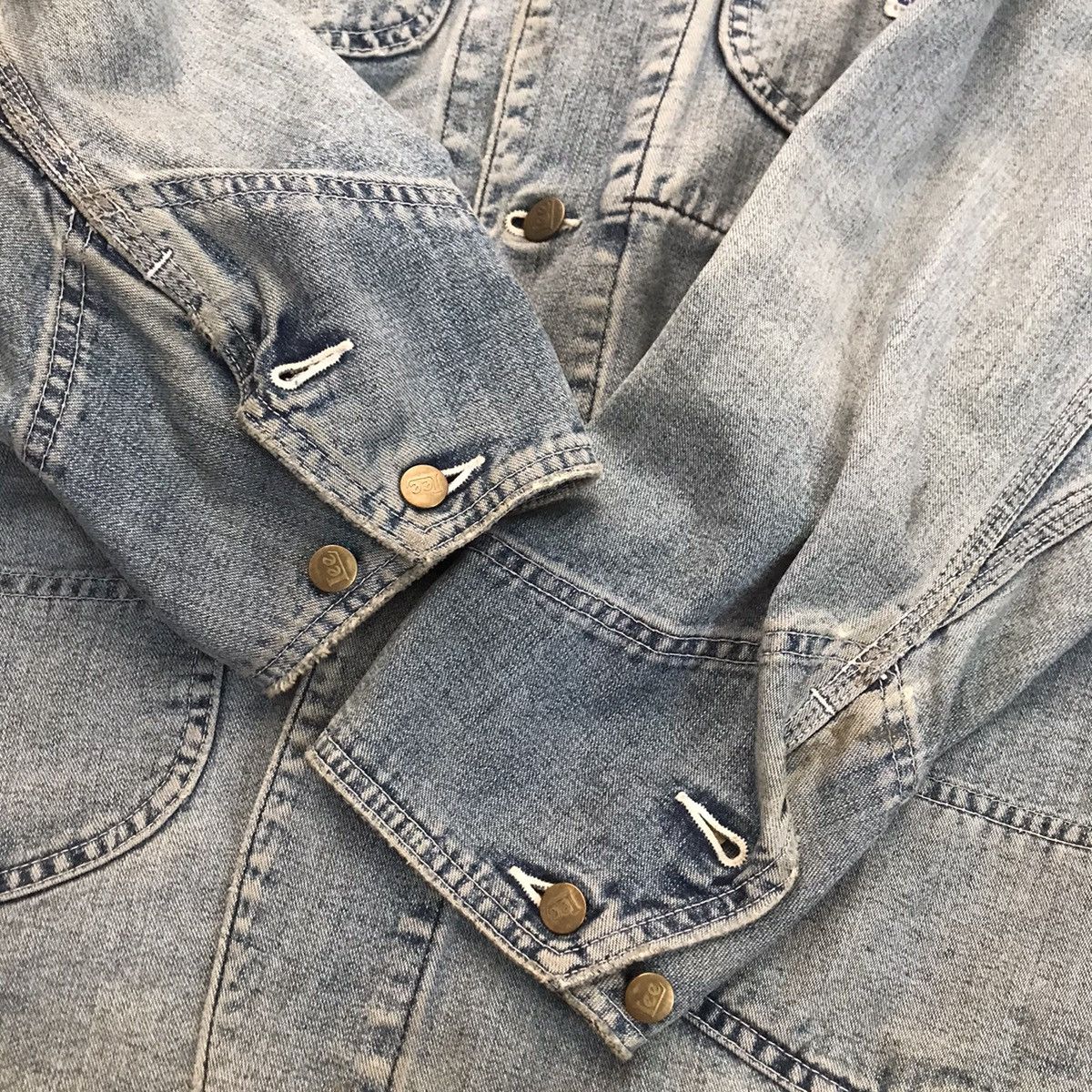 Lee × Vintage Vintage Lee Chore Jacket denim blue jeans Sanforized Coveral Size US L / EU 52-54 / 3 - 12 Thumbnail